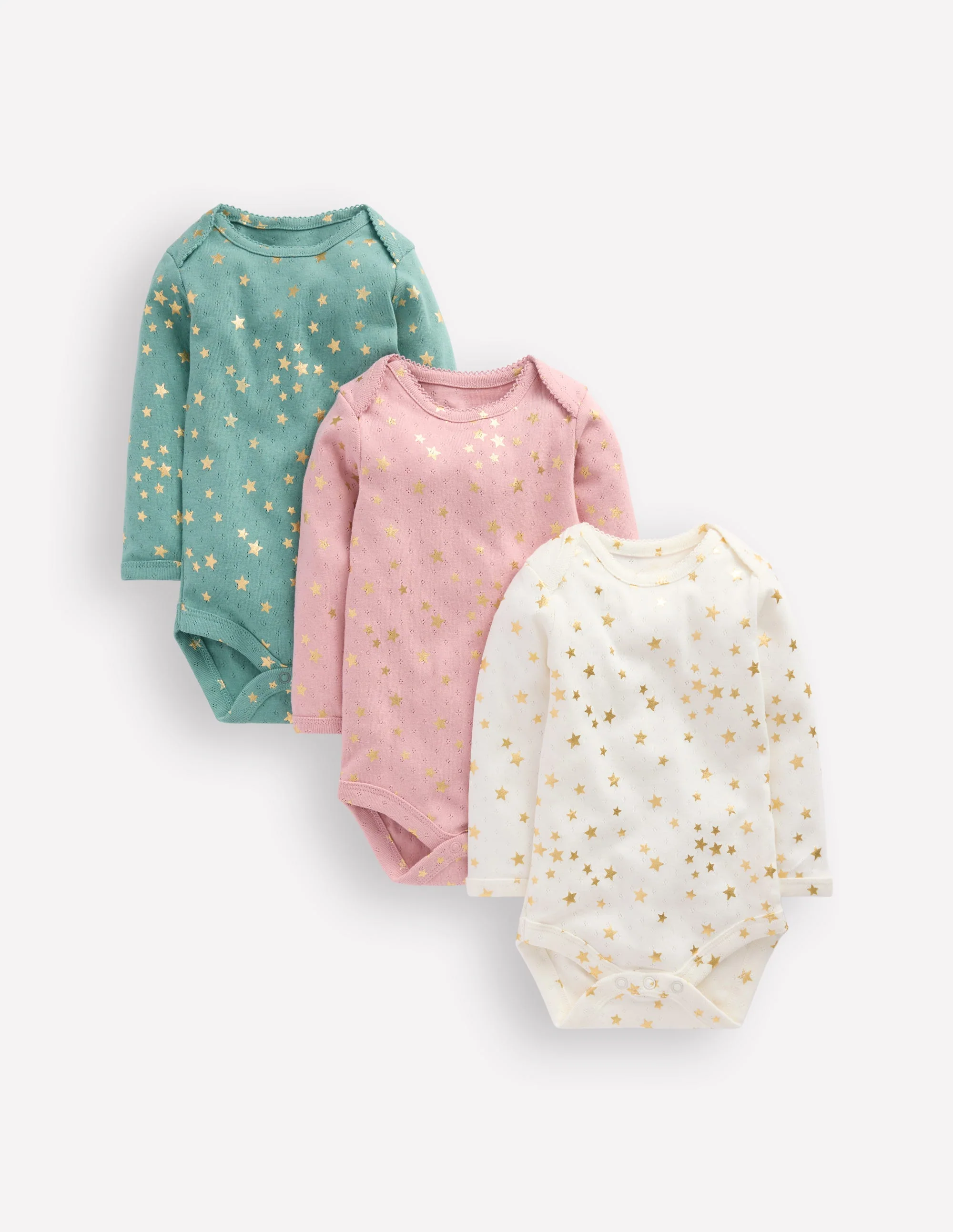 3-pack Pointelle Bodies-Multi Foil Stars