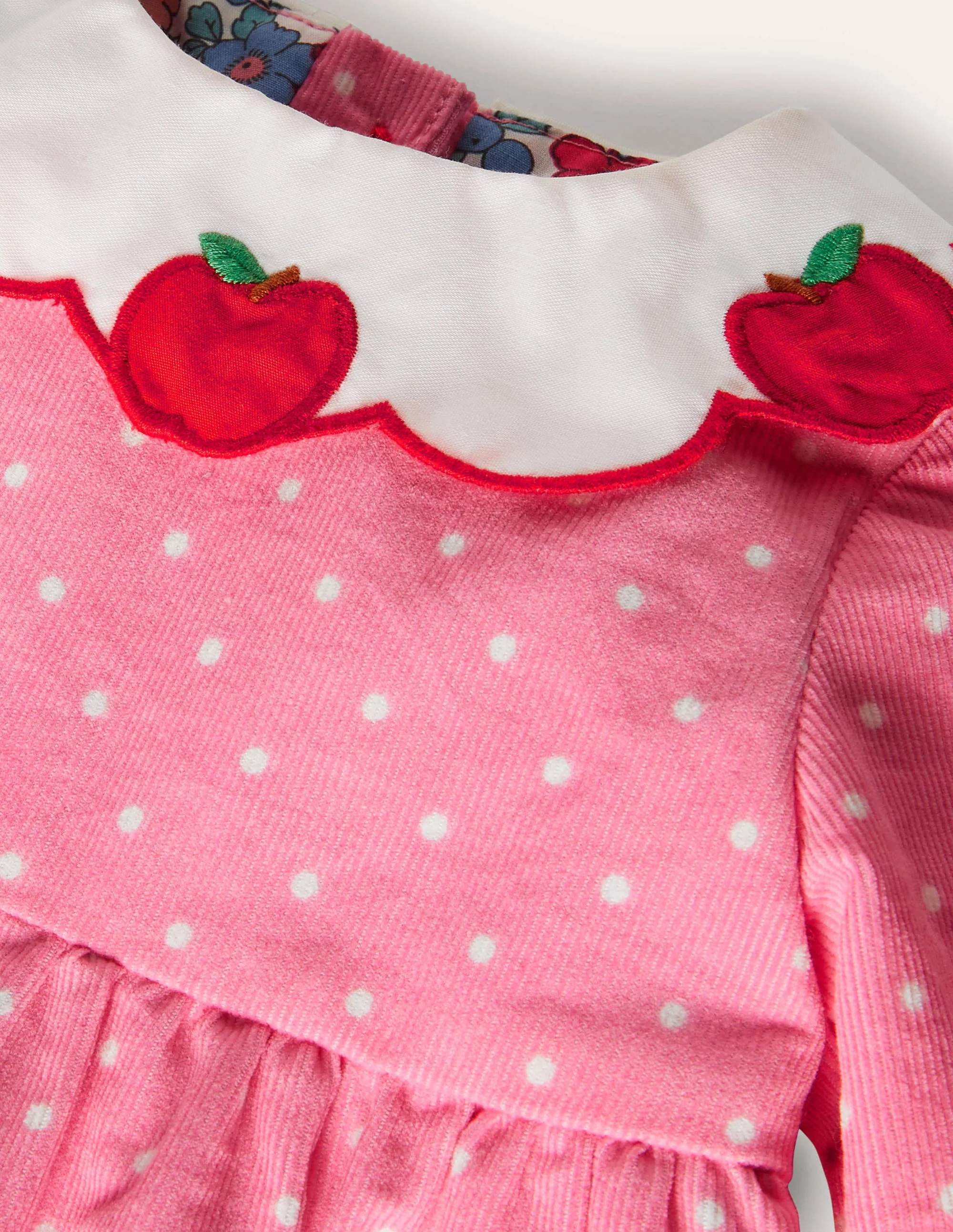 Apple Collar Cord Dress-Formica Pink Pin Spot - Image 3