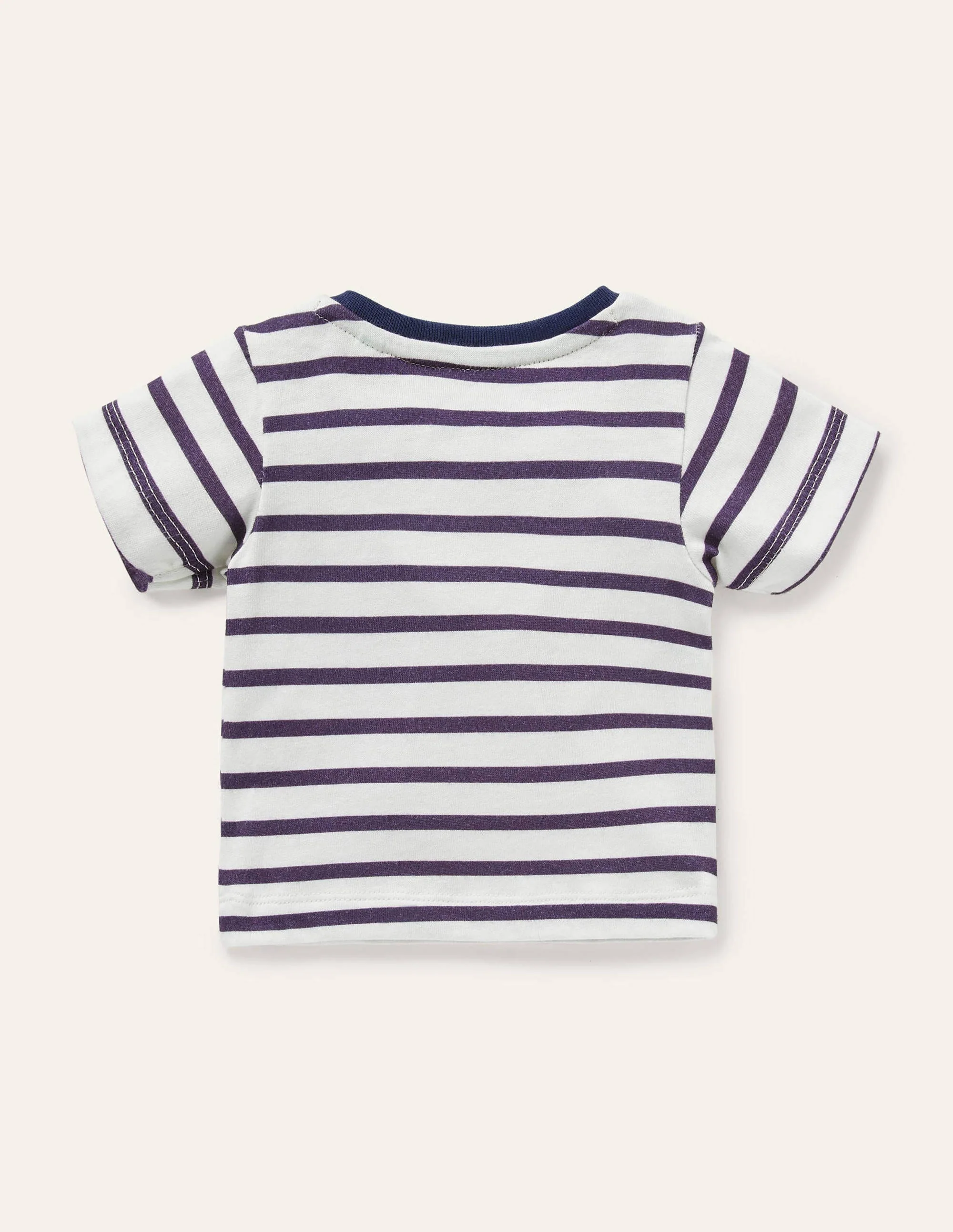 Appliqué Animals T-shirt-Ivory/Starboard Blue Crocodile - Image 2