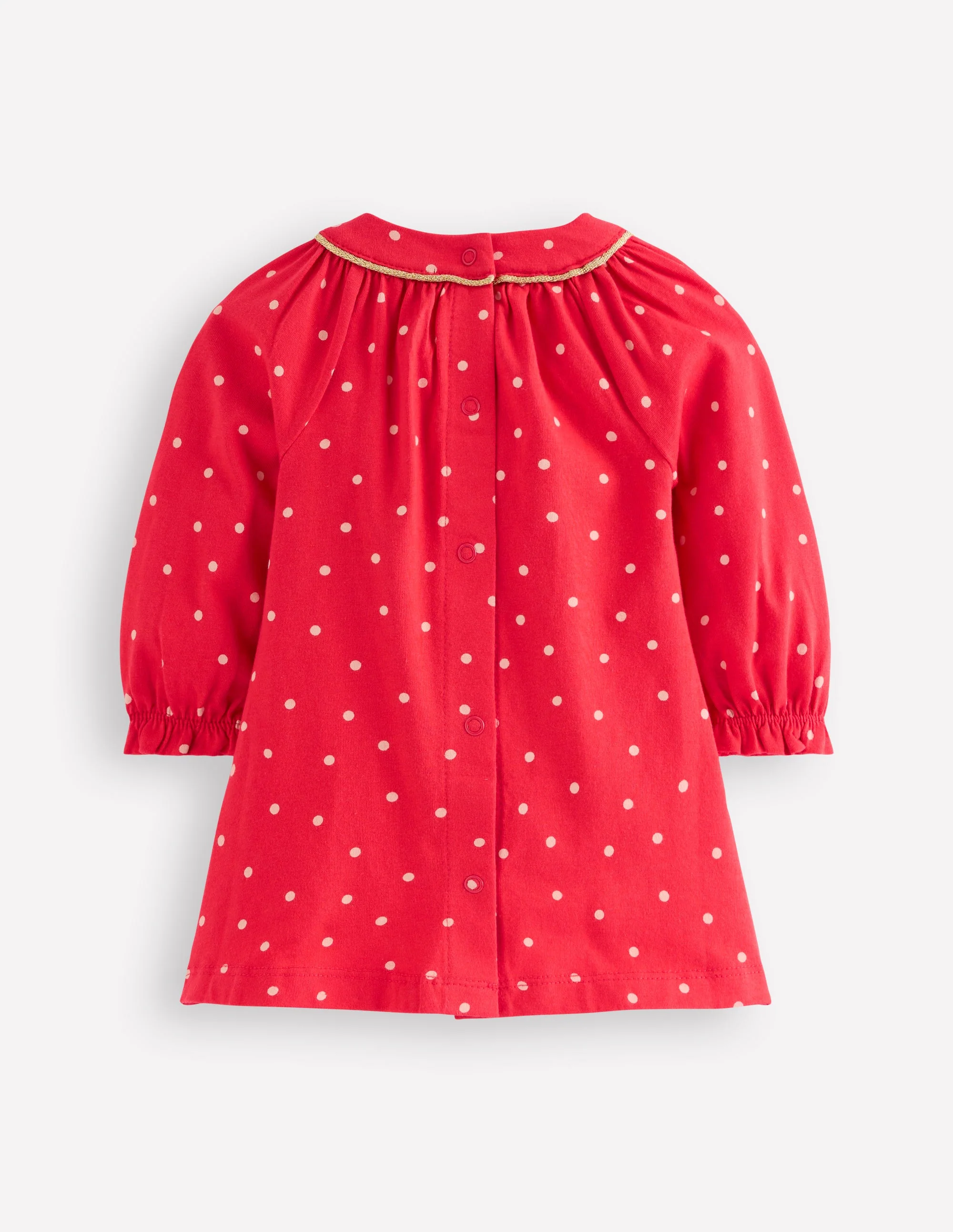 Big Appliqué Jersey Dress-Royal Red Spot Mice - Image 2
