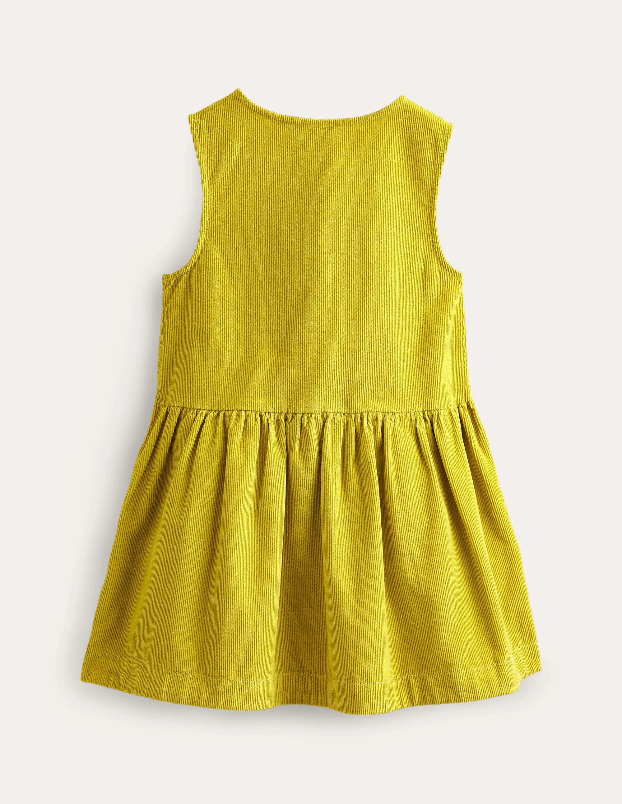 Button Pinafore Dress-Gooseberry Yellow - Image 2