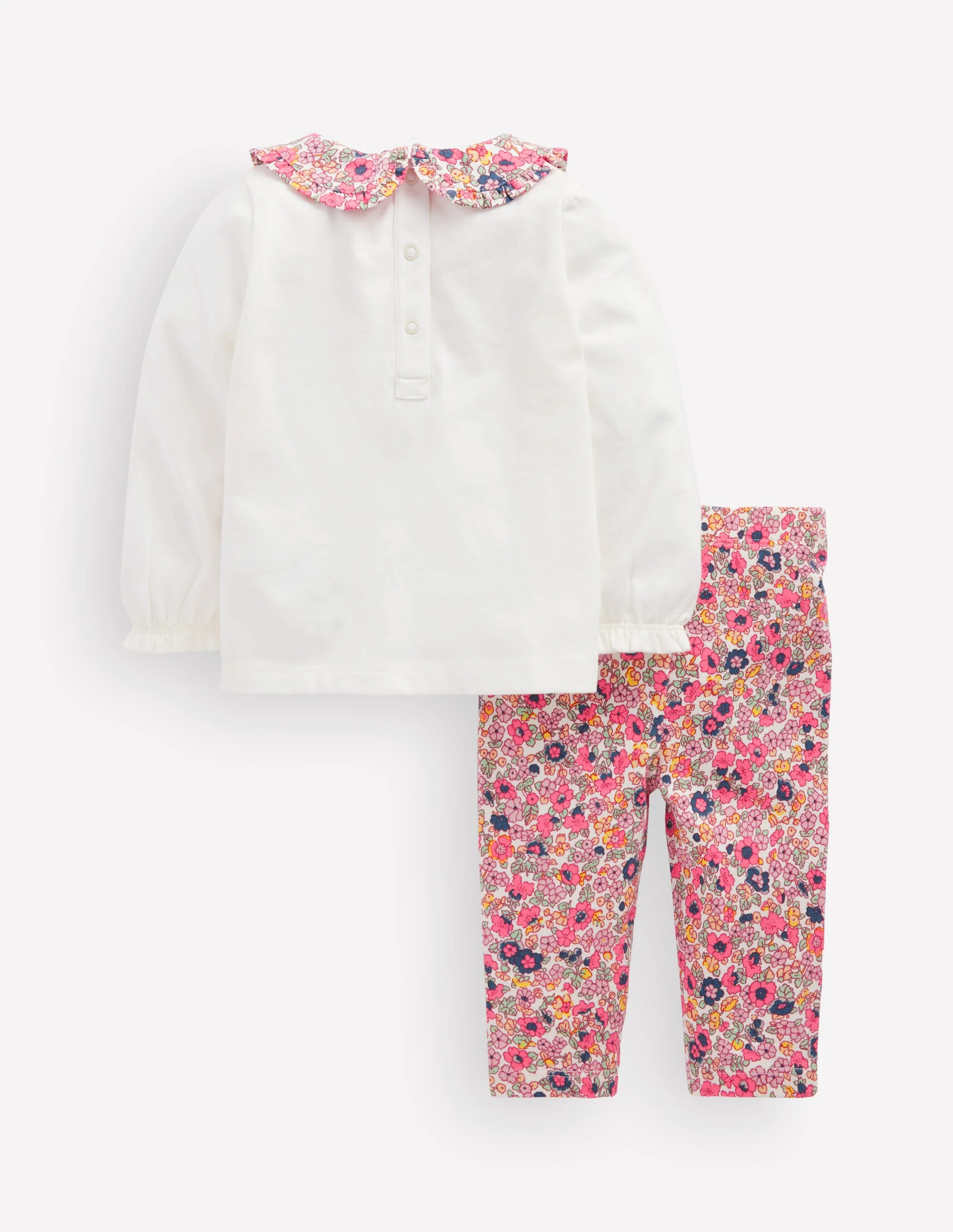 Collared Jersey Set-Multi Ditsy Floral - Image 2