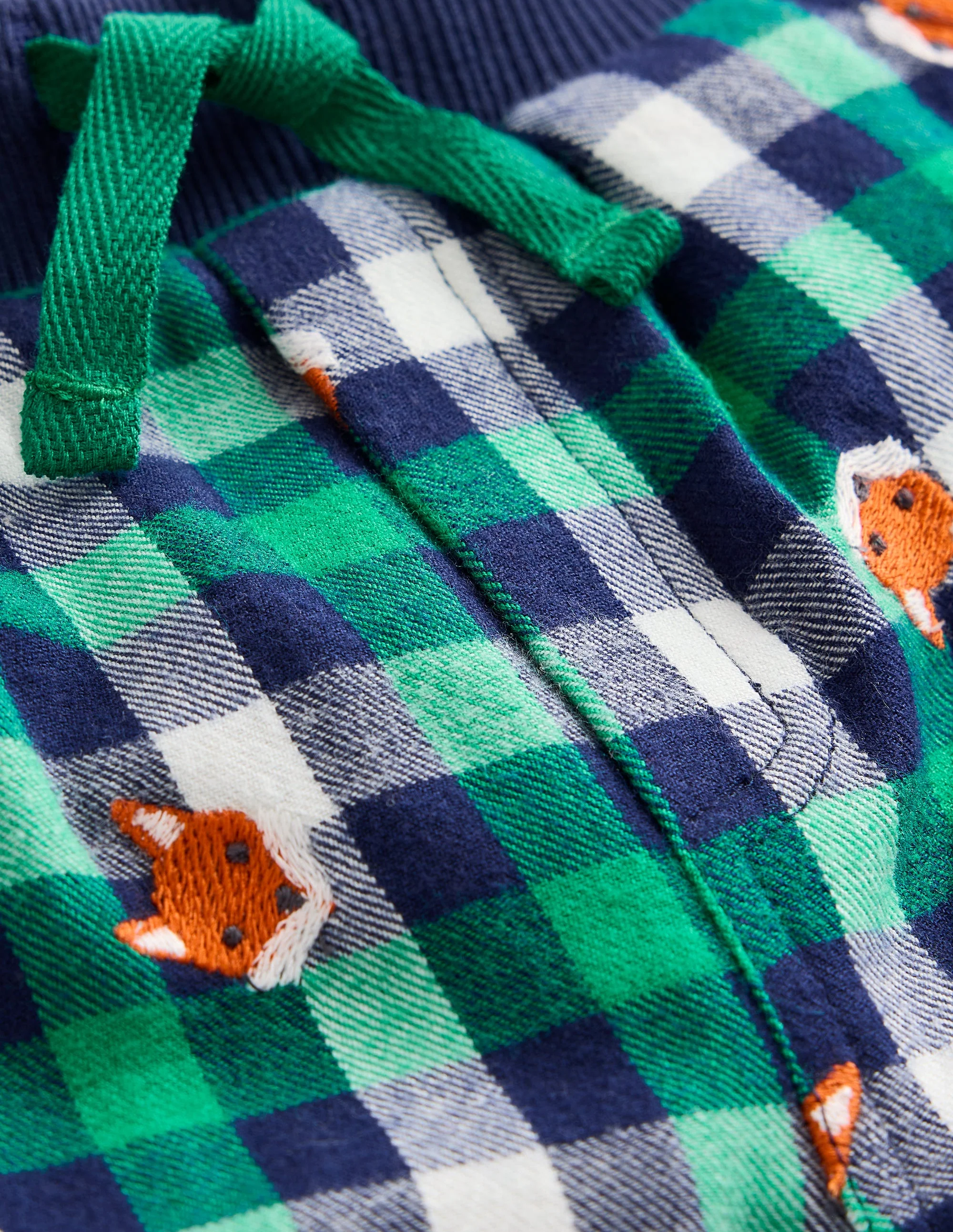 Cosy Lined Pants-Gingham Foxes - Image 3