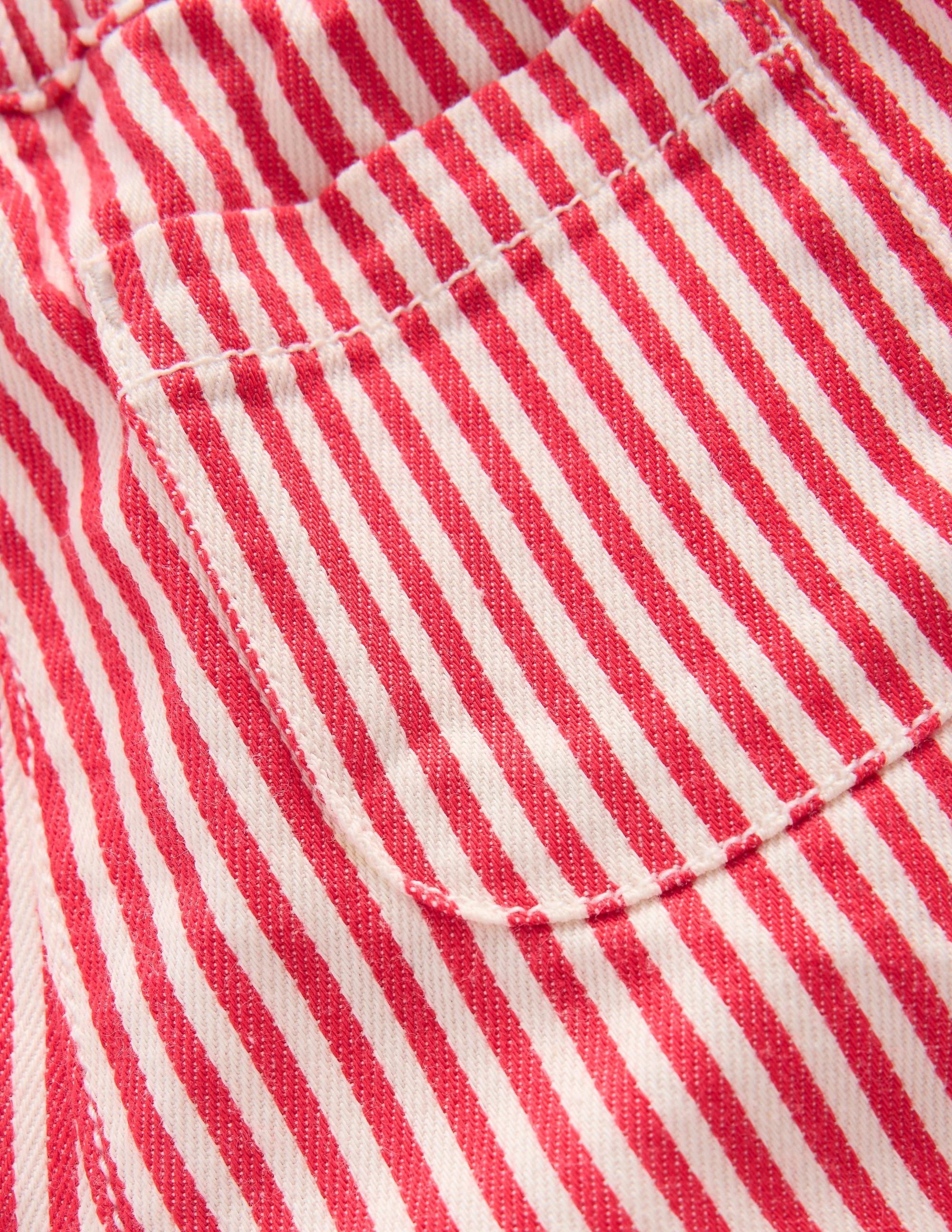 Cotton Pull-on Pants-Red Stripe - Image 3