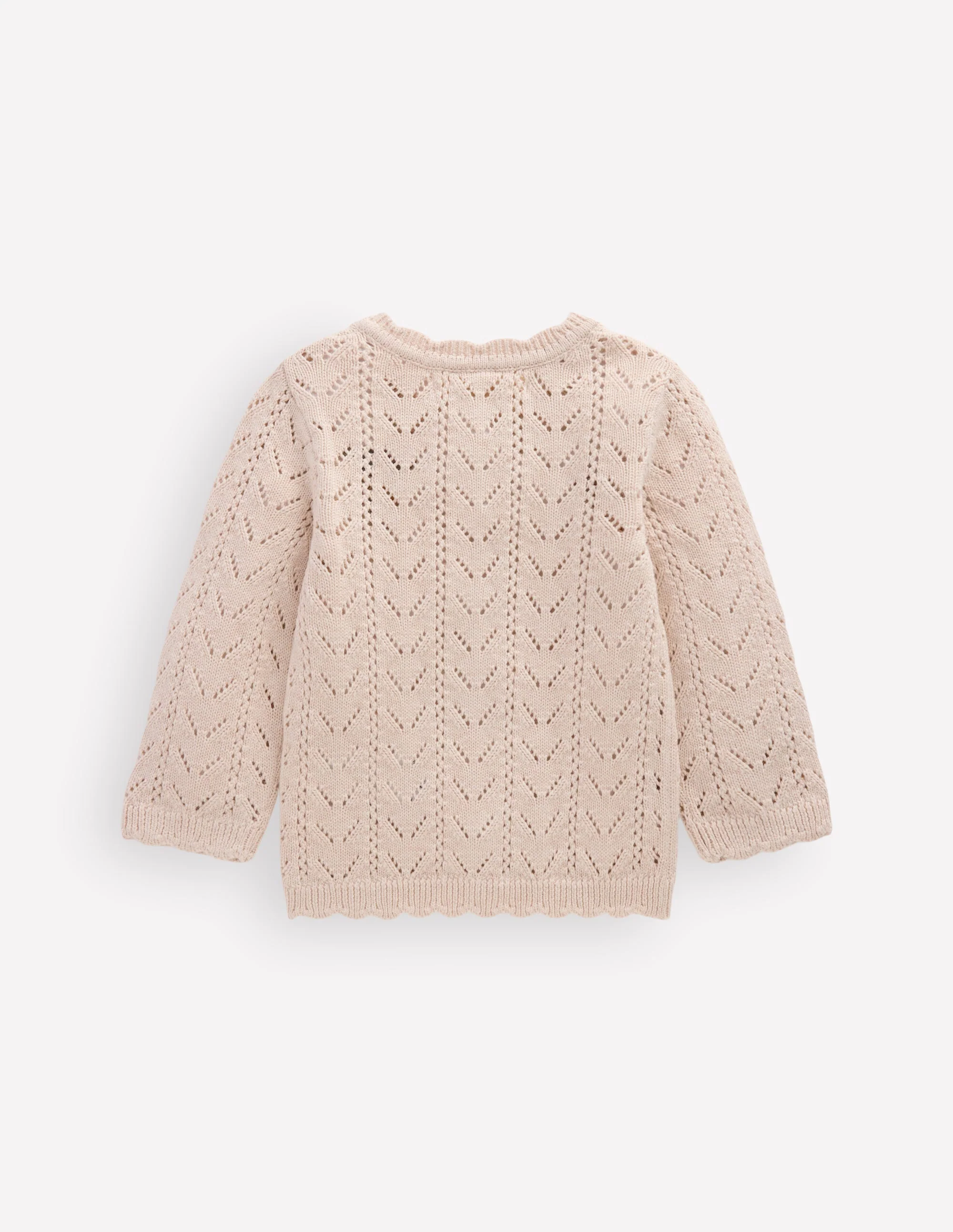 Embroidered Cotton Cardigan-Ecru Marl Mini Embroidered - Image 2