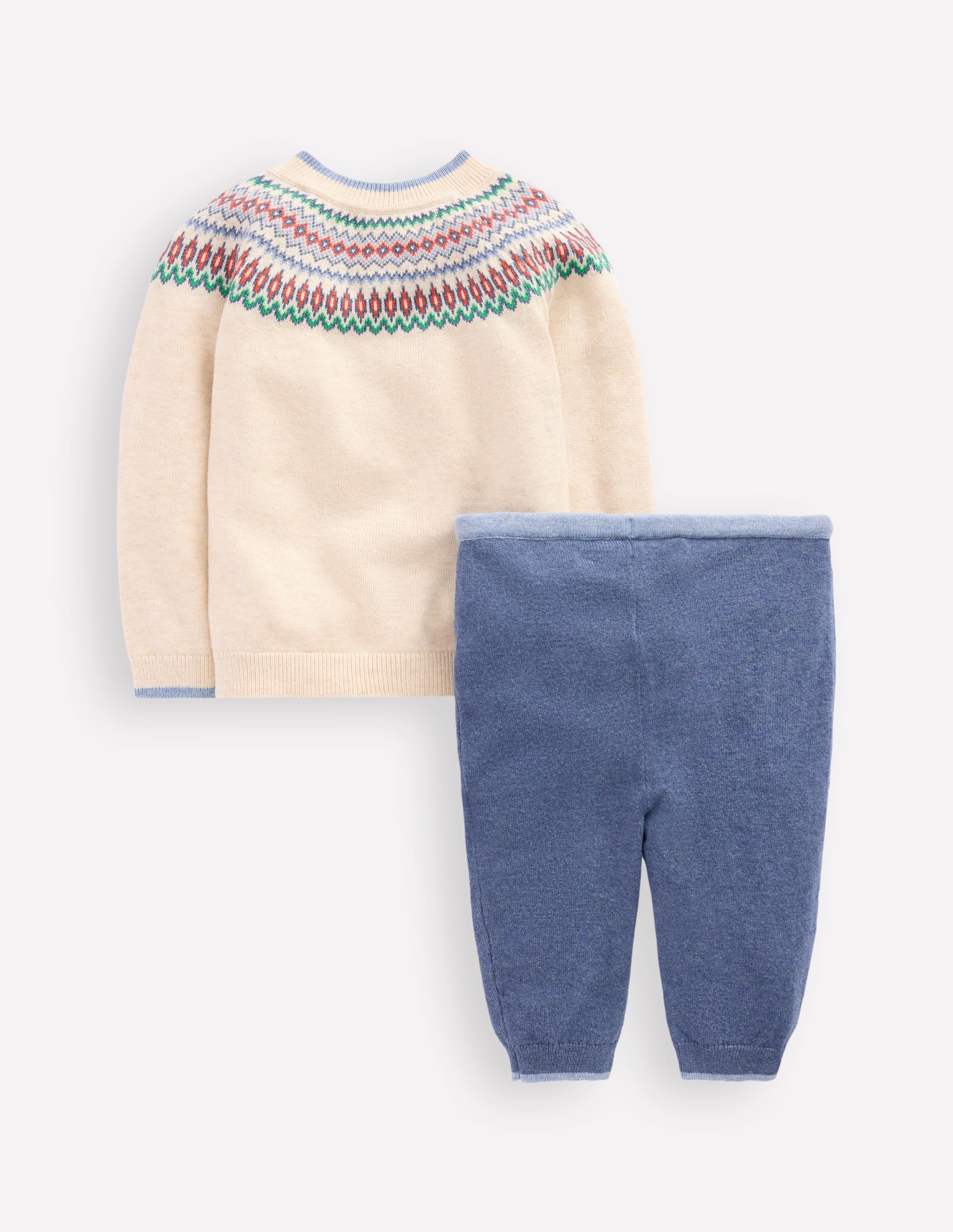 Fair Isle Knitted Play Set-Delft/Oatmeal Fair Isle - Image 2