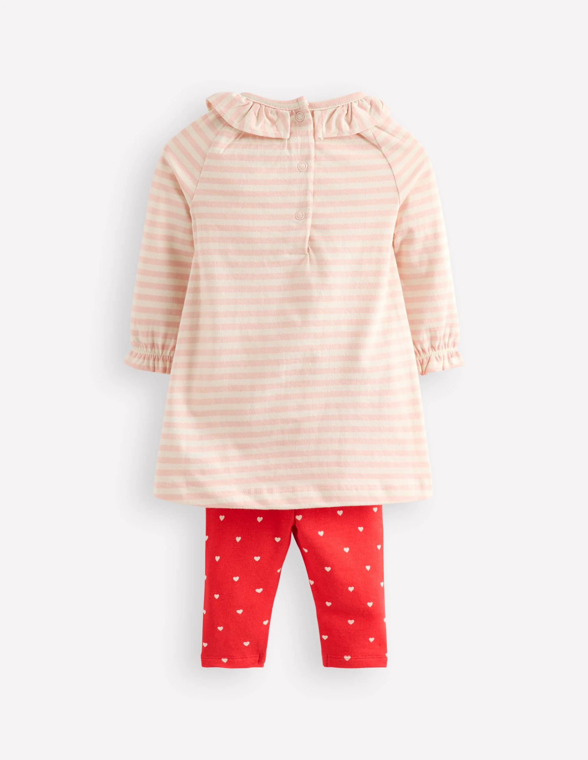 Jersey Logo Dress Set-Chalk Pink Bunnies - Image 2