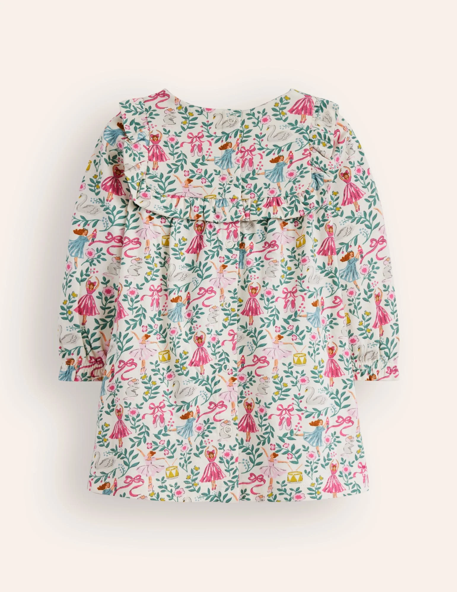 Jersey Ruffle Dress-Ivory Ballet Toile - Image 2