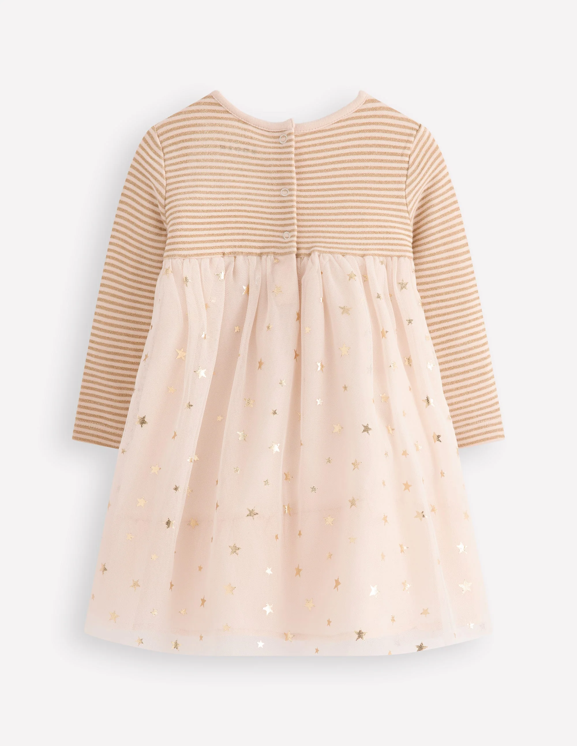 Jersey Tulle Dress-Soft Ivory/Gold Confetti - Image 2