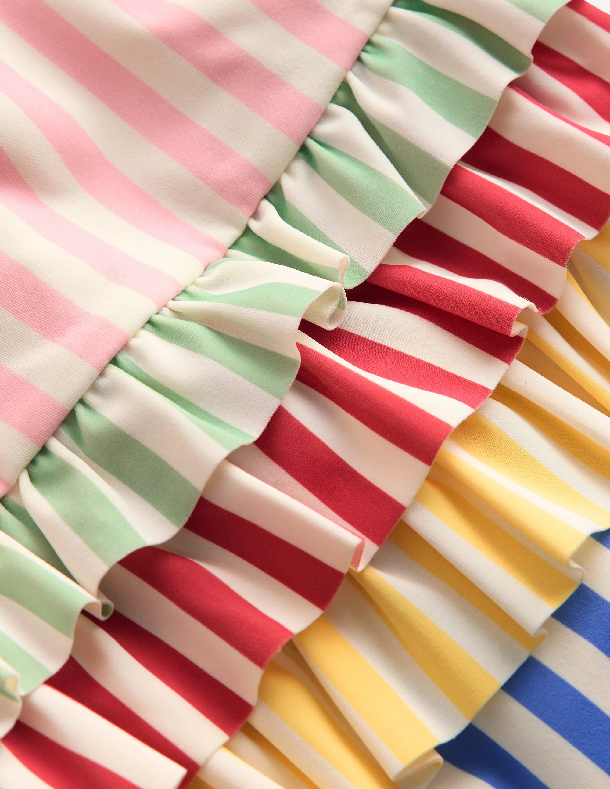 Long Sleeve Frill Swimsuit-Hotchpotch Stripe - Image 3