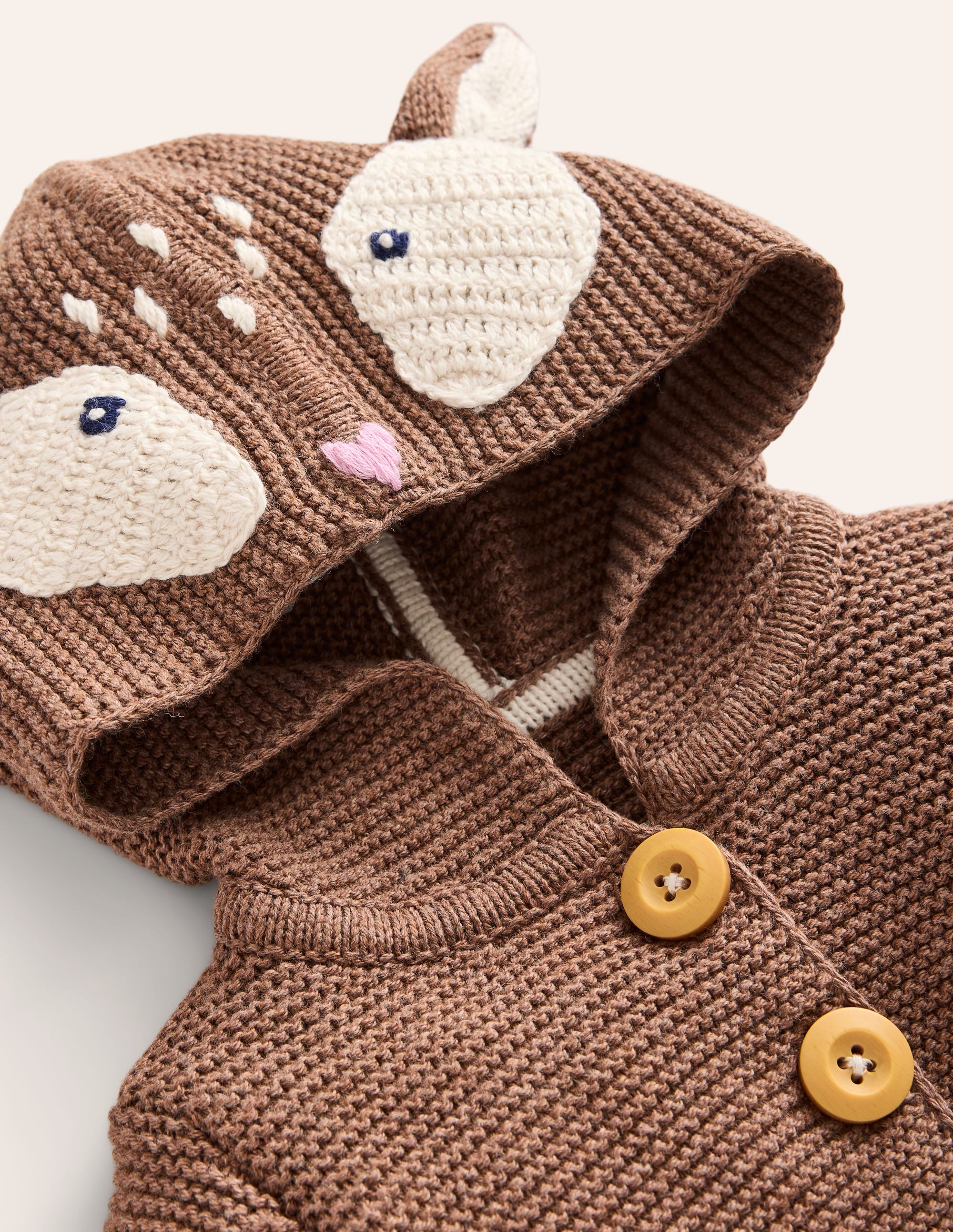 Novelty Knitted Jacket-Milk Chocolate Brown Deer - Image 3