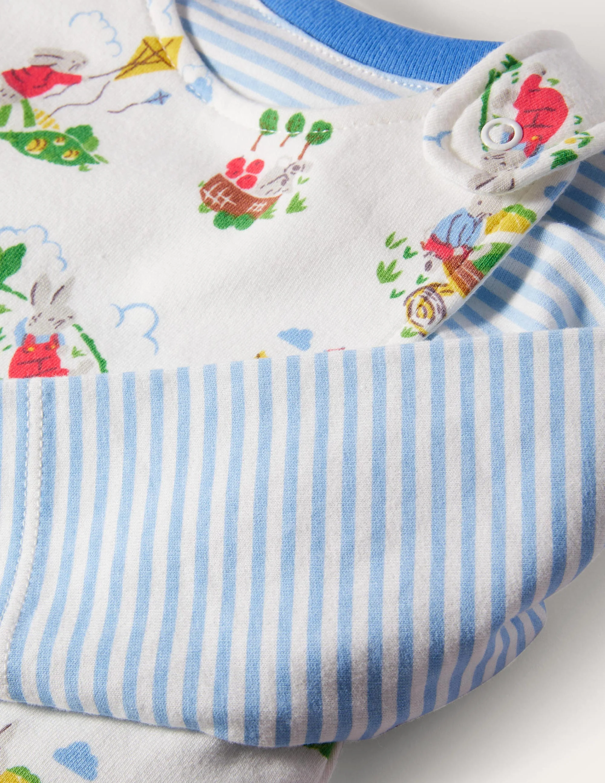 Organic Bunny Overalls Set-Ivory Daydreaming Bunny - Image 3