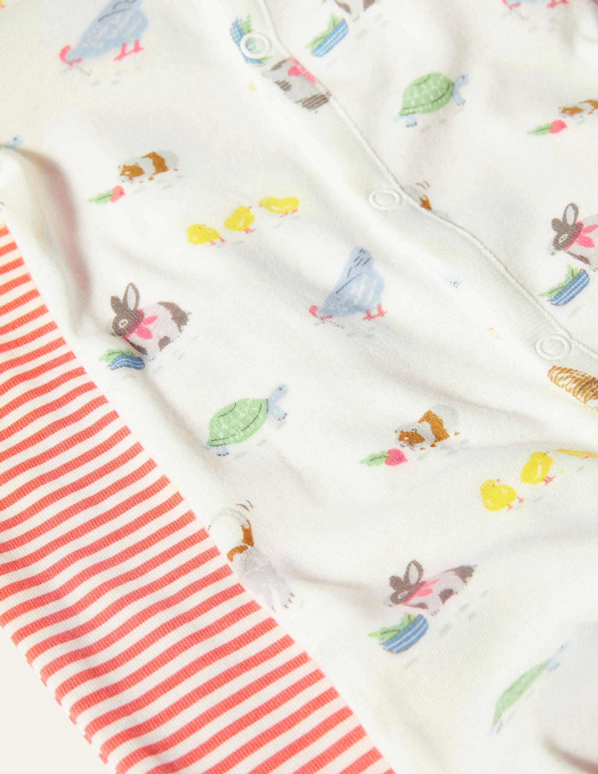Organic Twin Pack Sleepsuit-Ivory Pet Friends - Image 3
