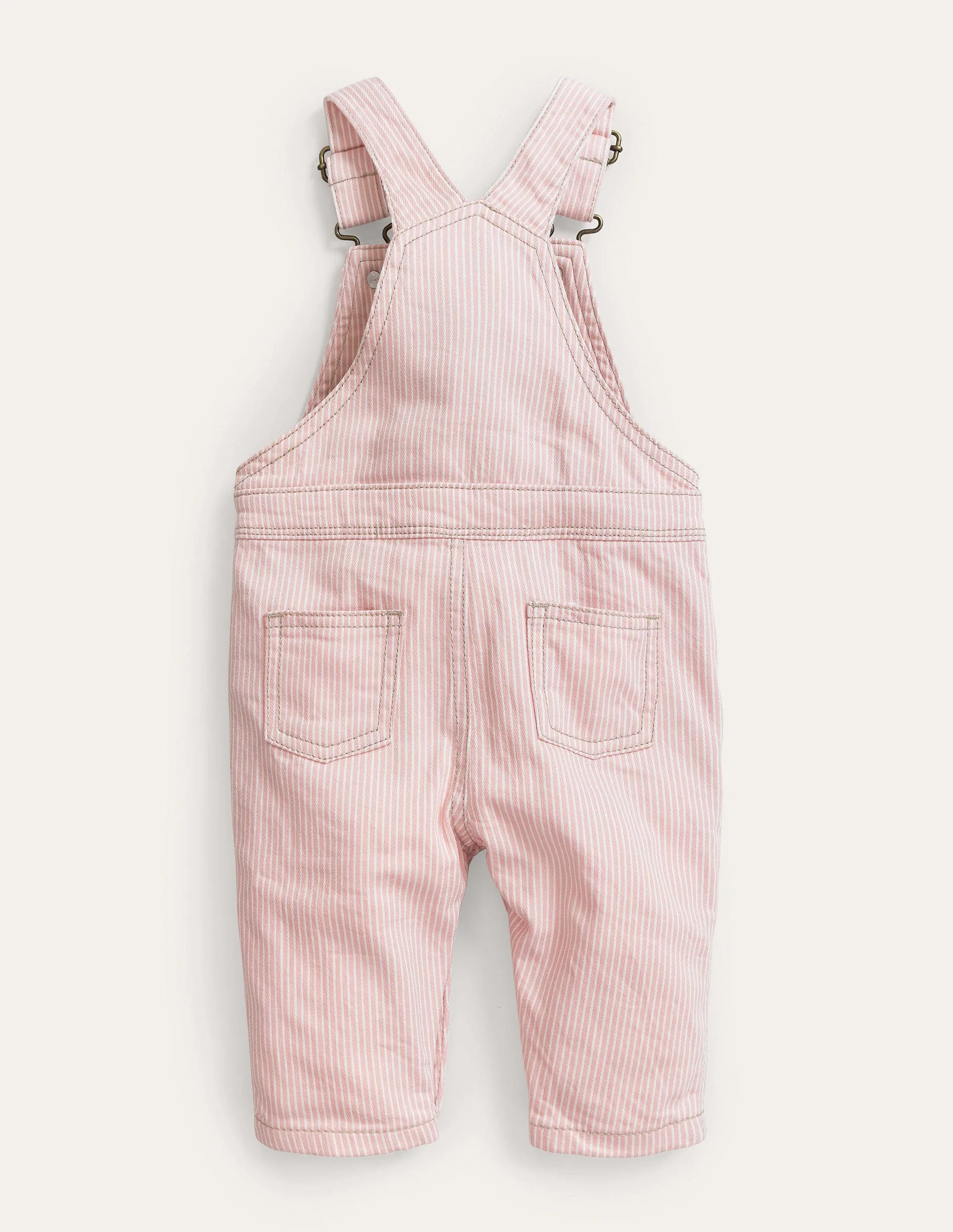 Patch Pocket Overalls-Boto Pink Ticking - Image 2