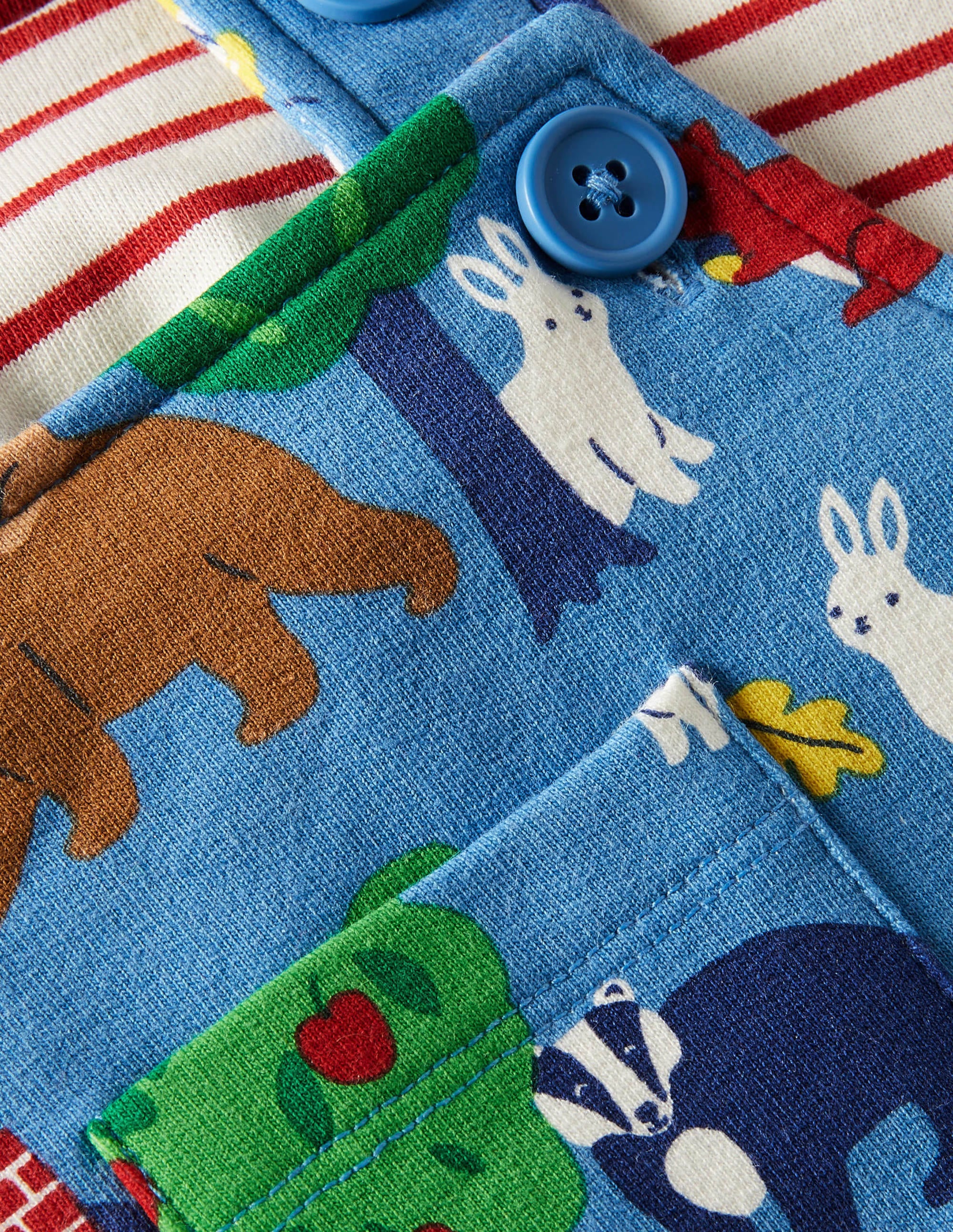 Printed Jersey Overalls Set-Elizabethan Blue Bears - Image 3