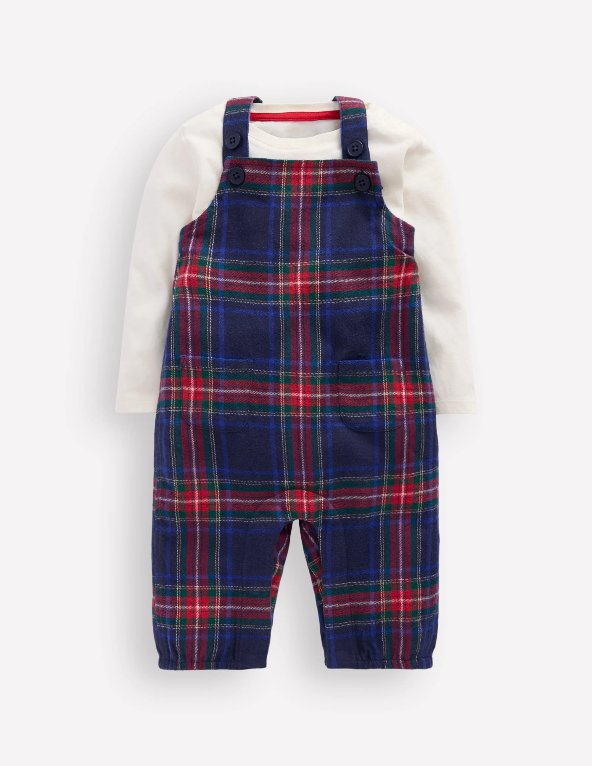 Romper Set-Navy Check