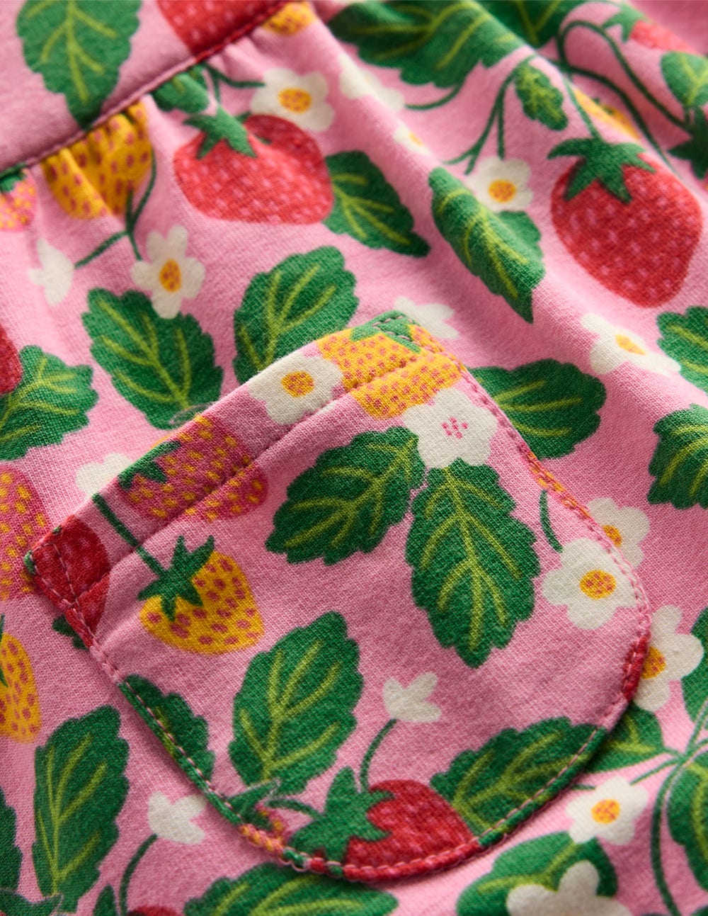 Short Sleeve Overalls Set-Strawberry Patch - Image 3