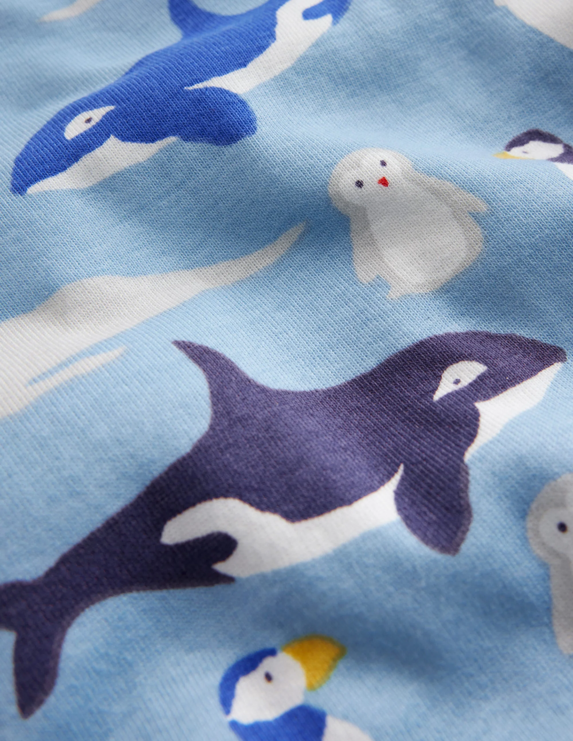 Snug Long John Pajamas-Glacier Blue Arctic Animals - Image 3