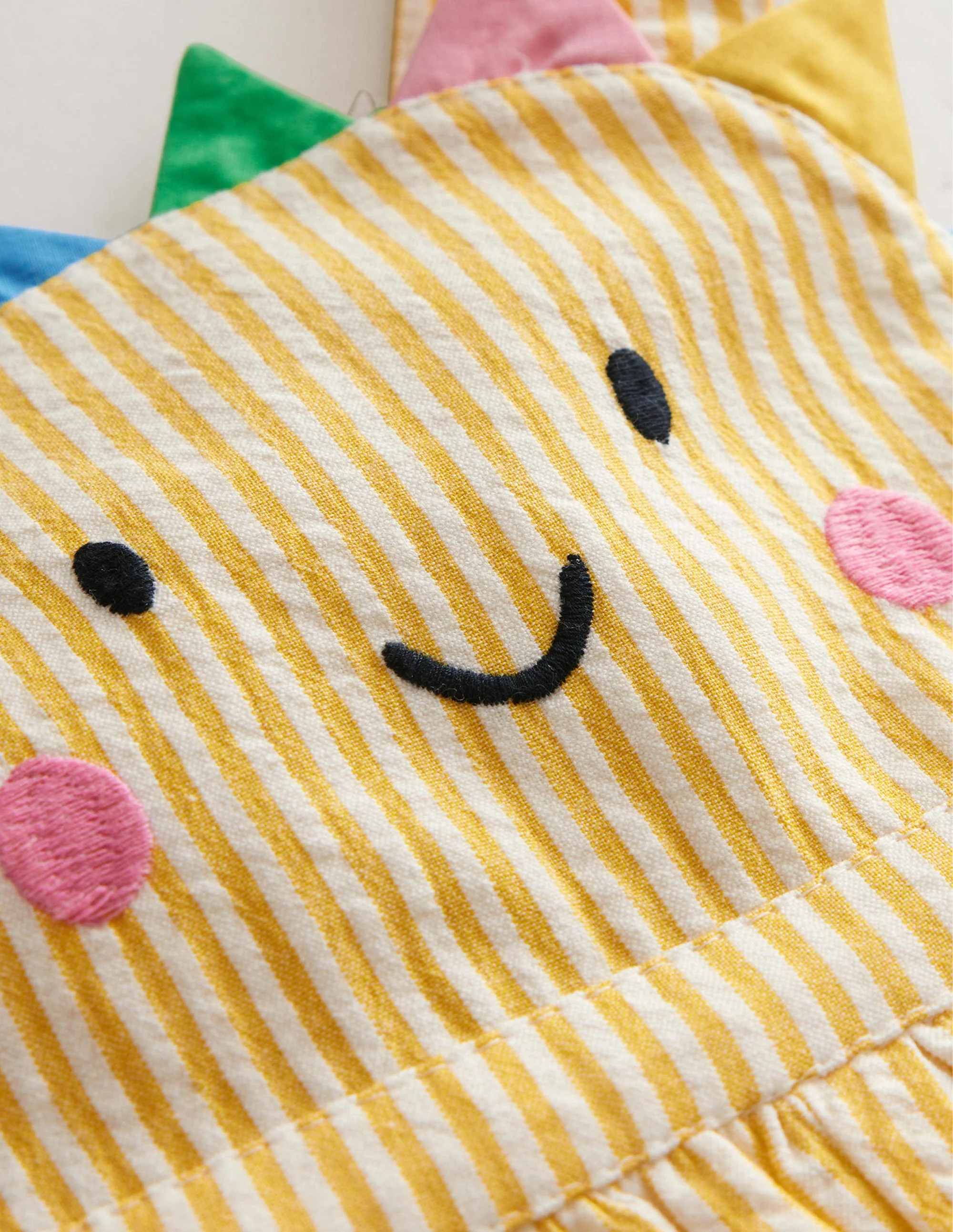 Sunshine Woven Dungarees-Ivory/Daffodil Sun - Image 3