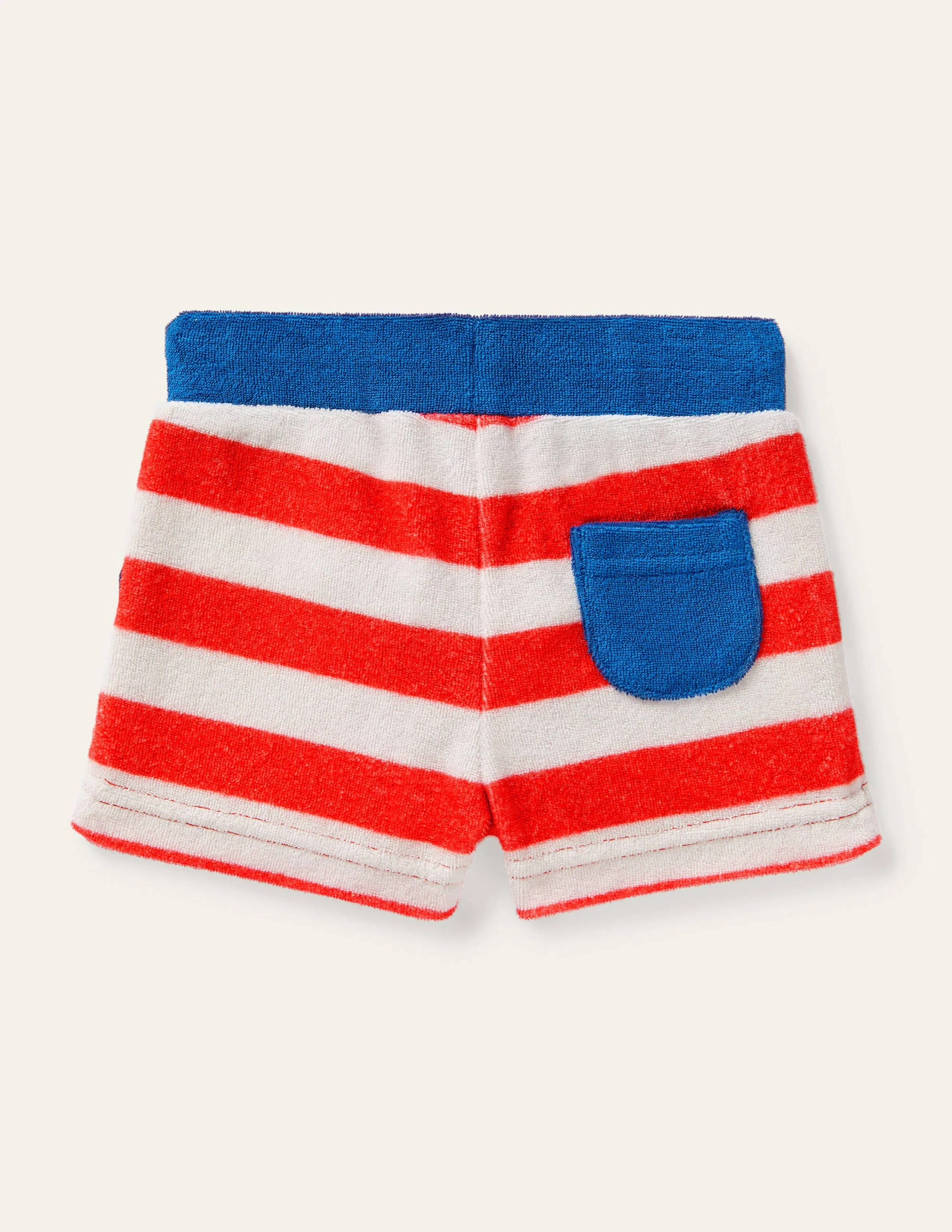 Towelling Shorts-Ivory/Firecracker - Image 2
