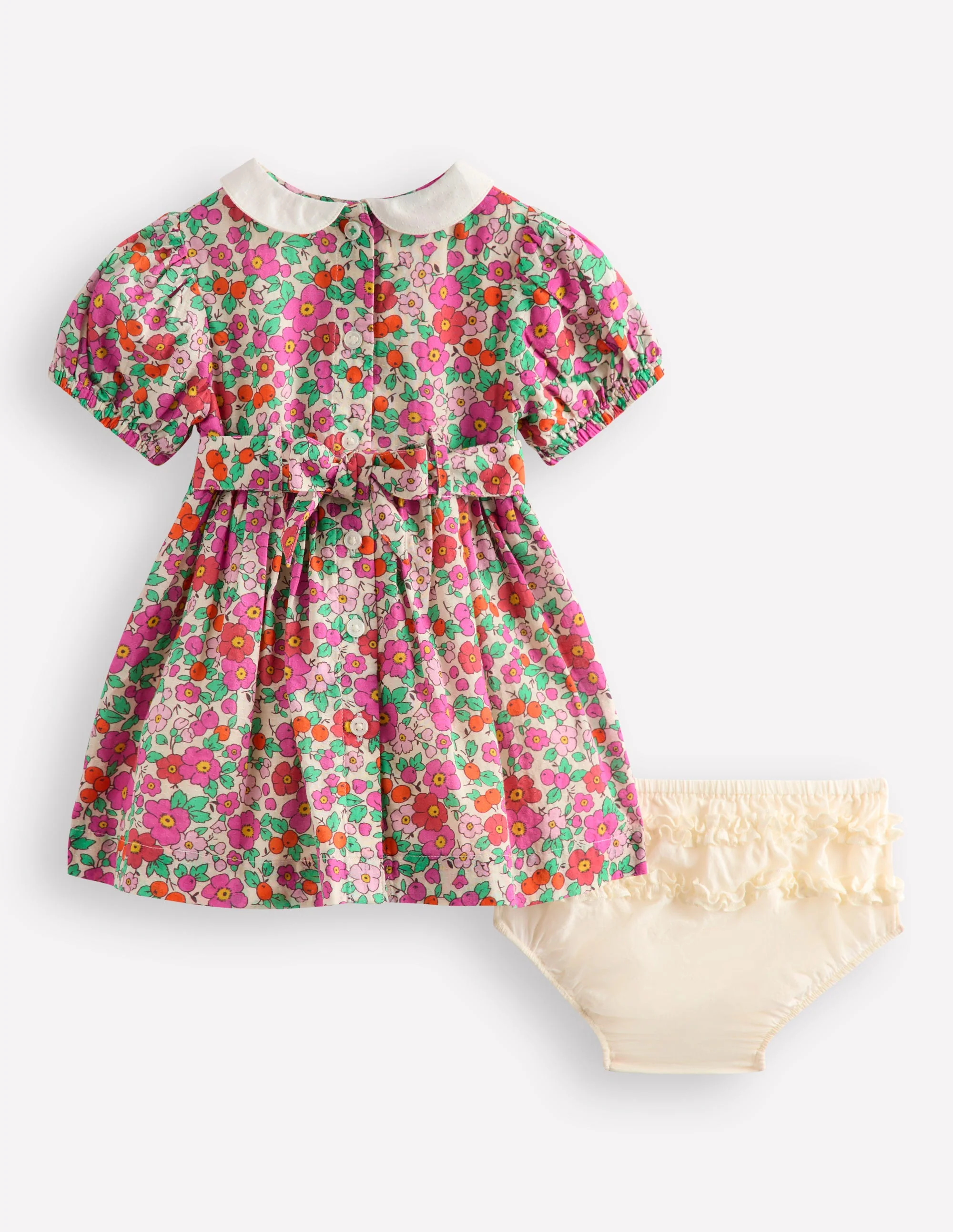 Traditional Smock Dress-Pink Apple Blossom - Image 2