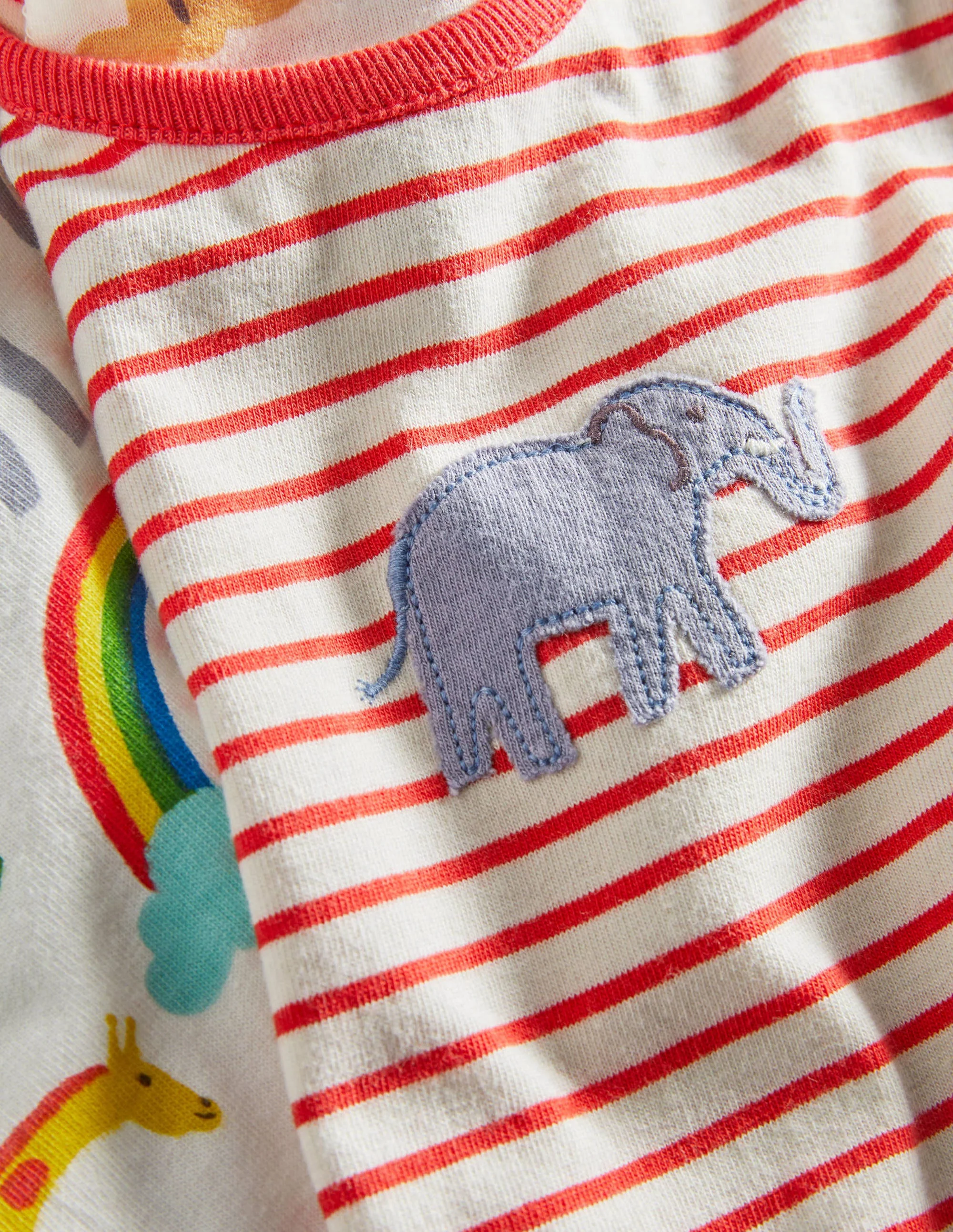 Twin Pack Jersey Rompers-Ivory Rainbow Jungle - Image 3