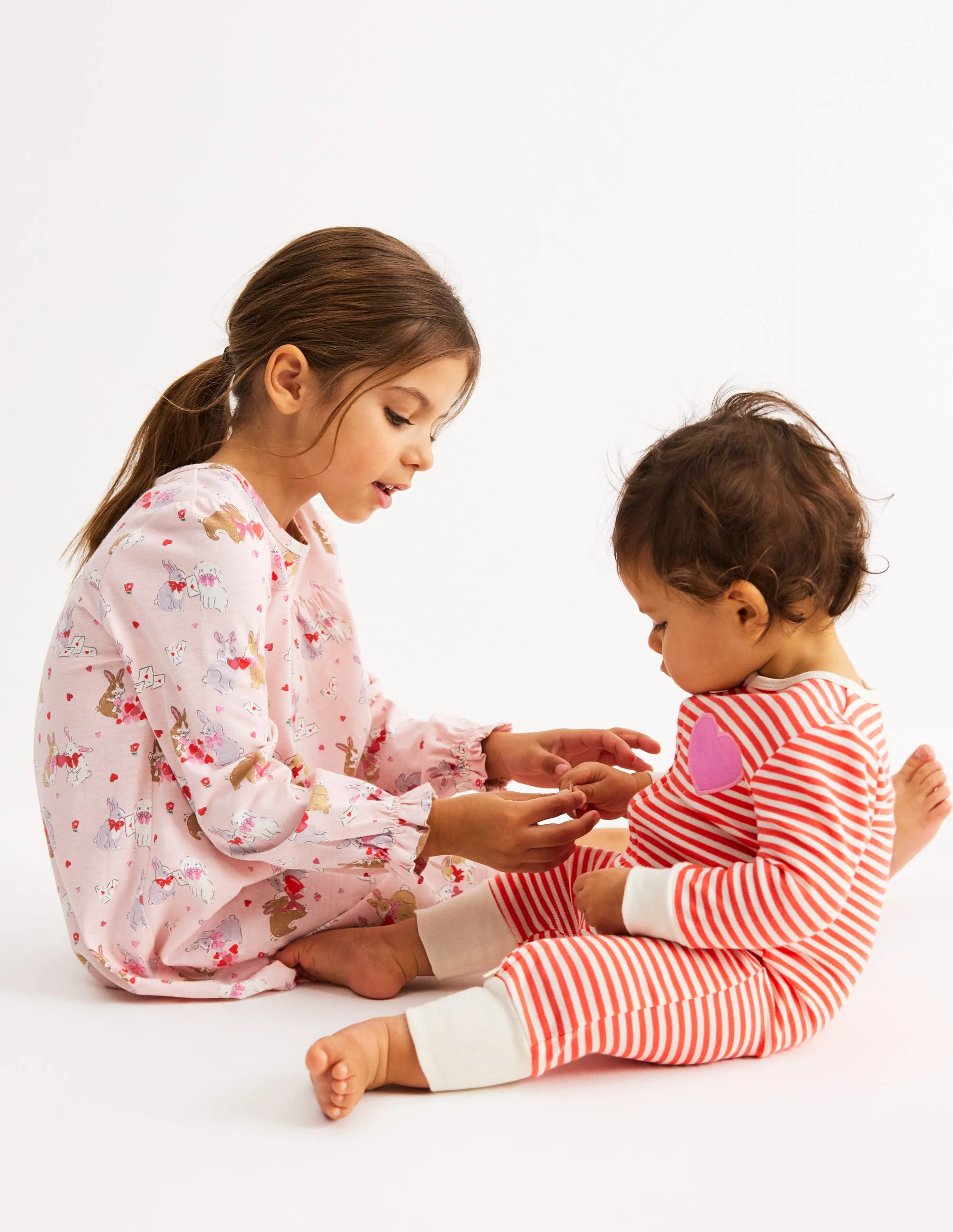 Twin Pack Rompers-Chalk Pink Love Bunnies - Image 4