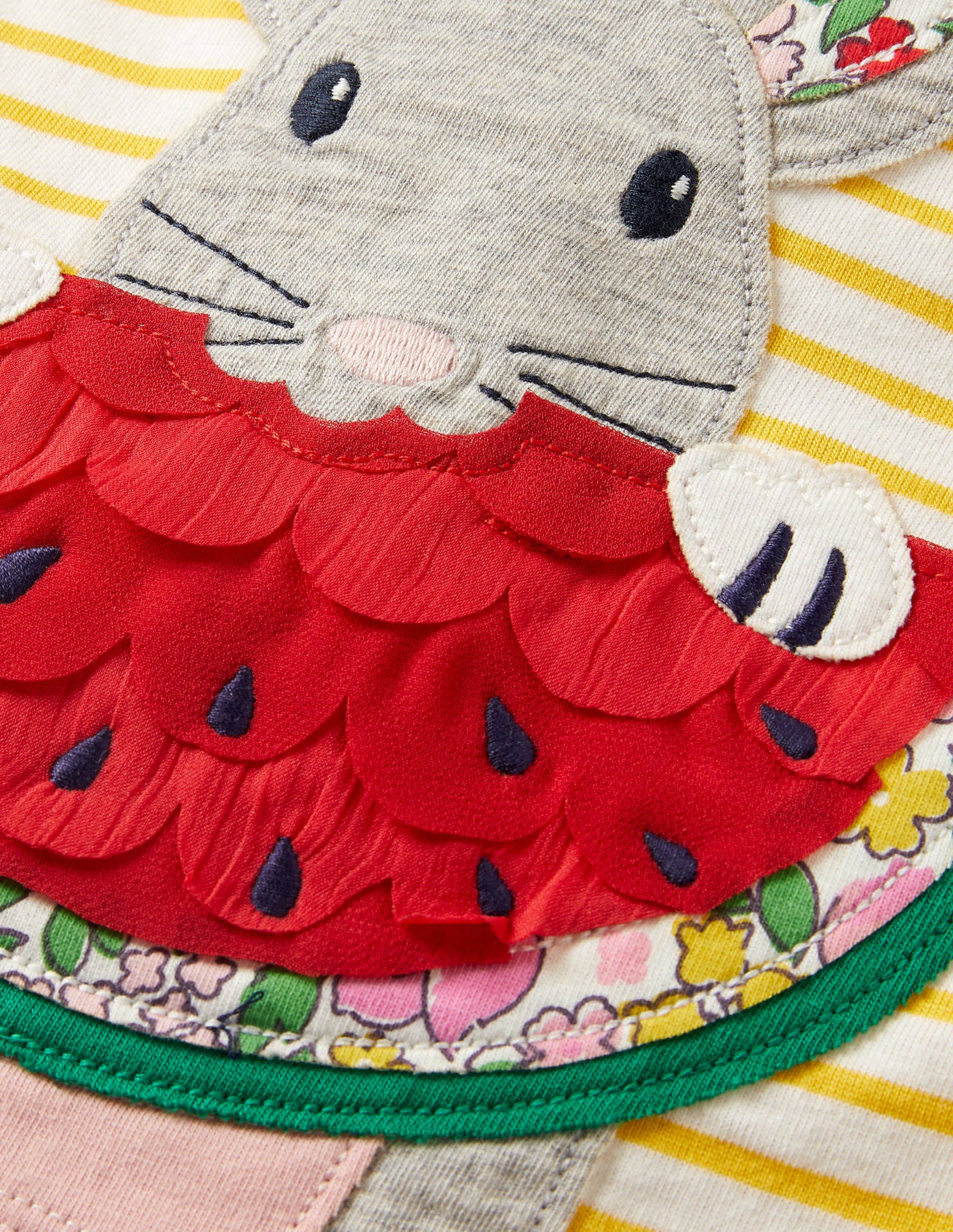 Vacation Appliqué T-shirt-Ivory/Sweetcorn Yellow Bunny - Image 3