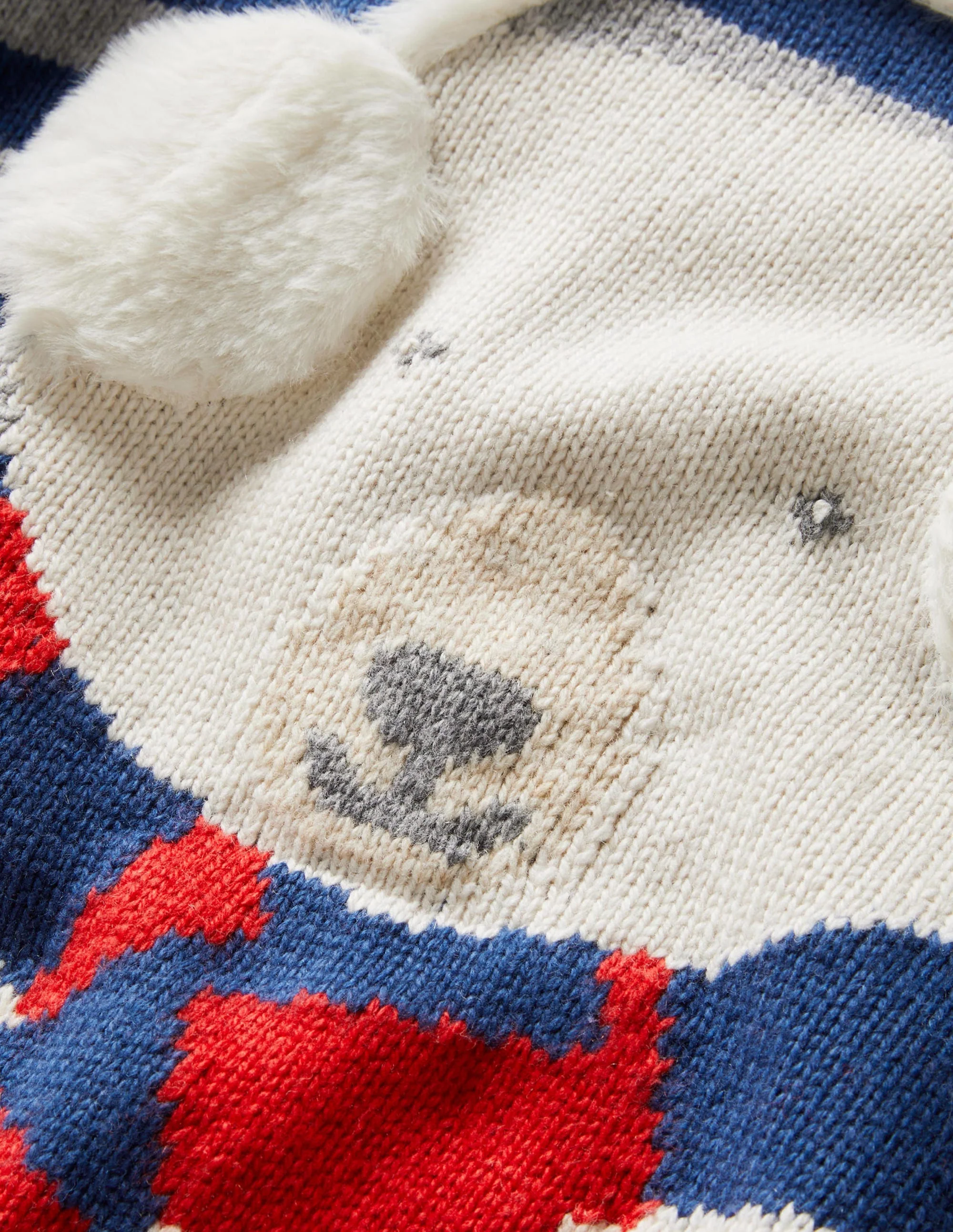 3D Polar Bear Sweater-Navy/Grey Stripe Polar Bear - Image 3