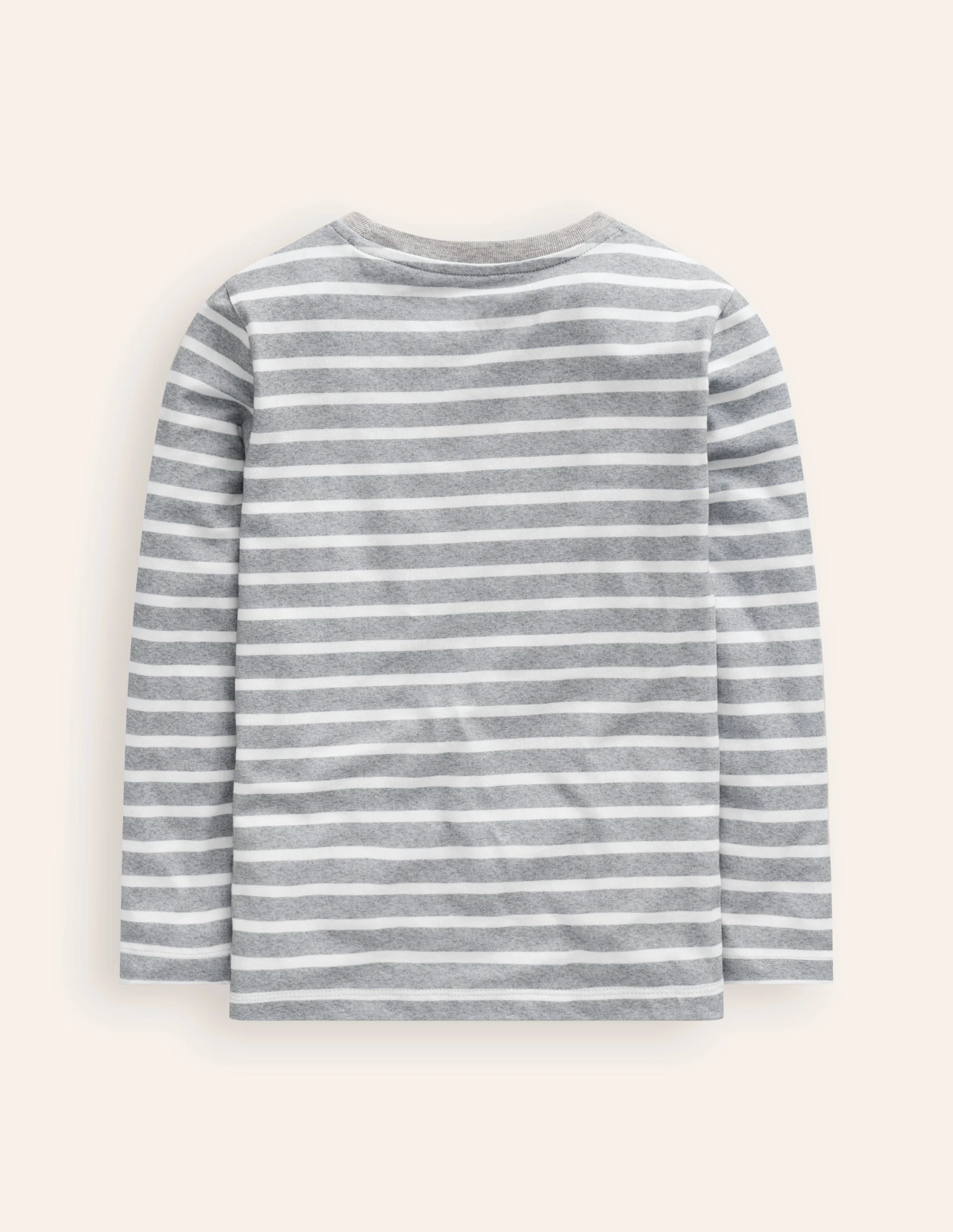 Appliqué T-Shirt-Grey Marl and Ivory - Image 2