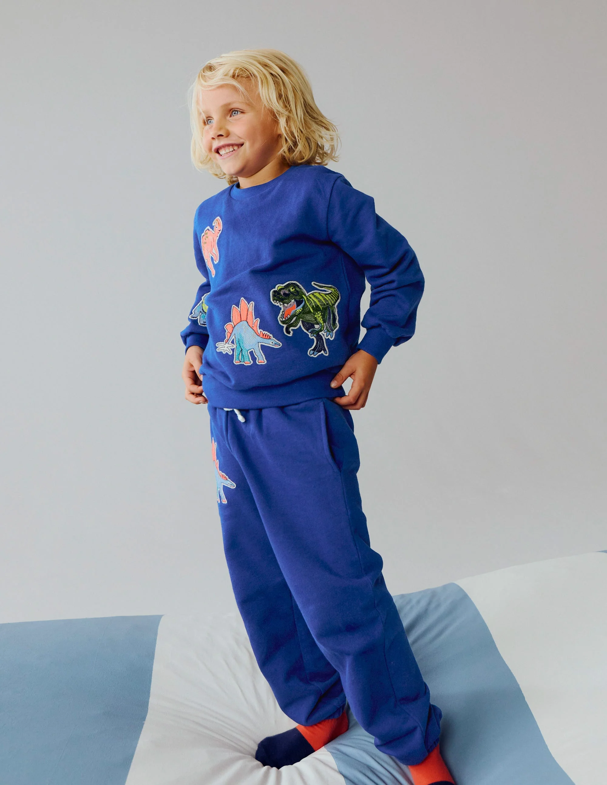 Badge Sweatshirt-Sapphire Blue Dinos - Image 4