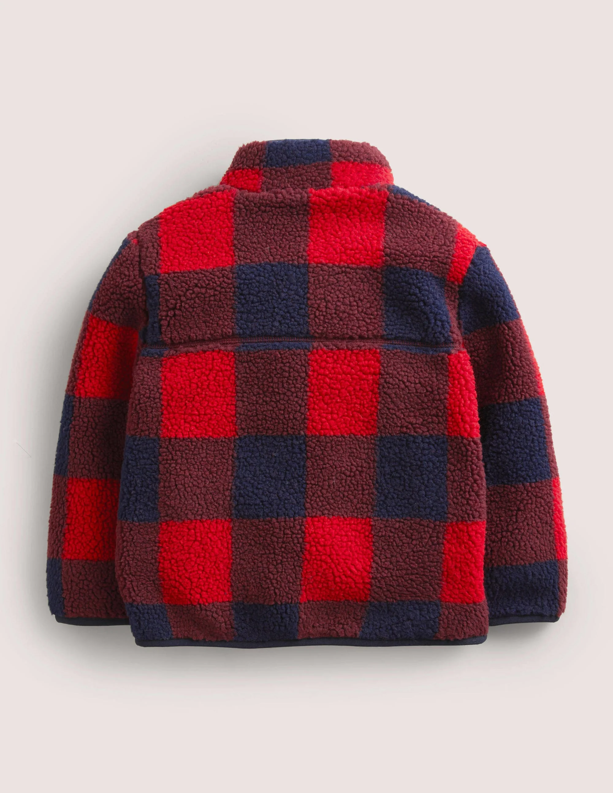 Borg Chuck-on Jacket-Rocket Red/ College Navy Check - Image 2