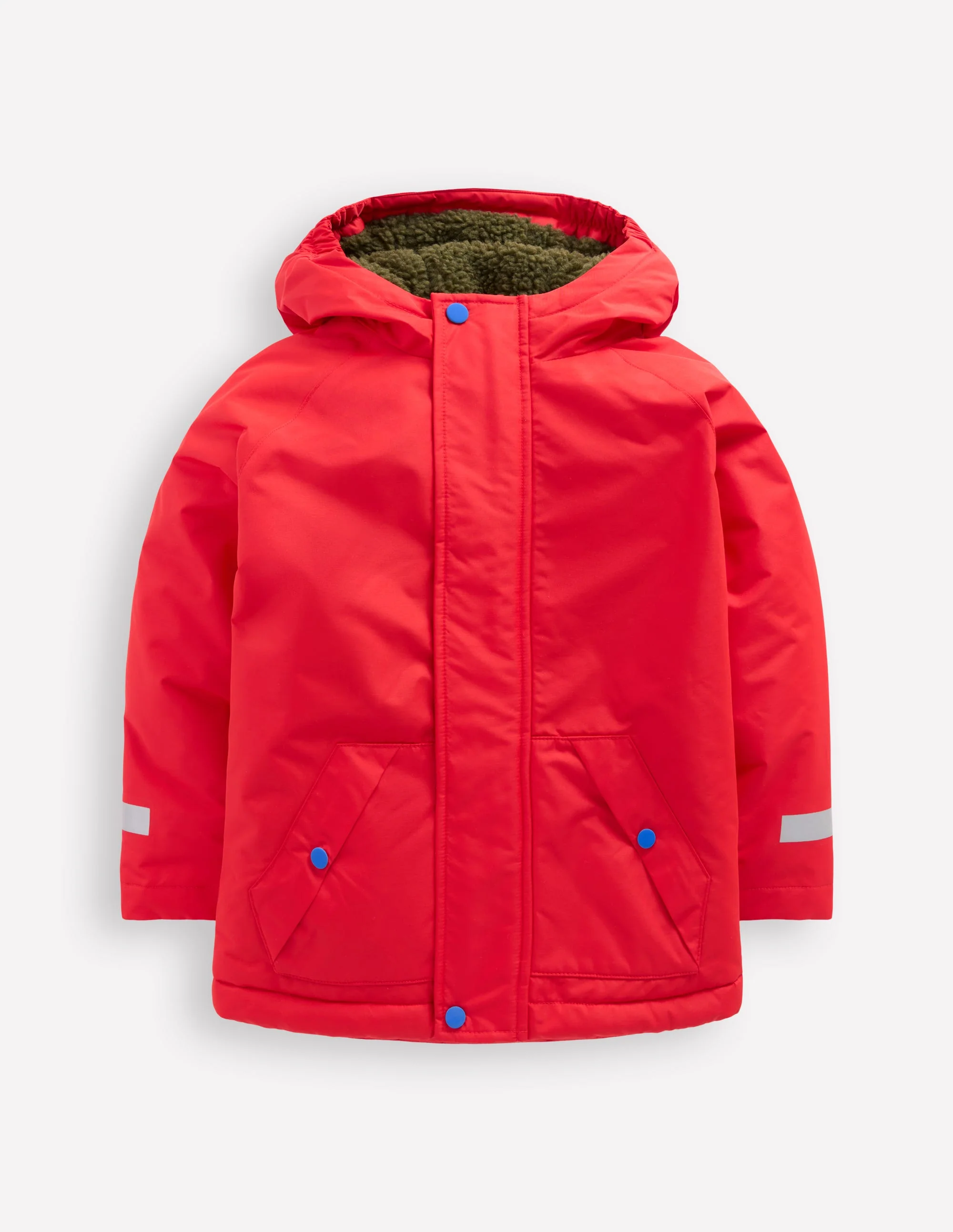 Borg Lined Anorak-Red
