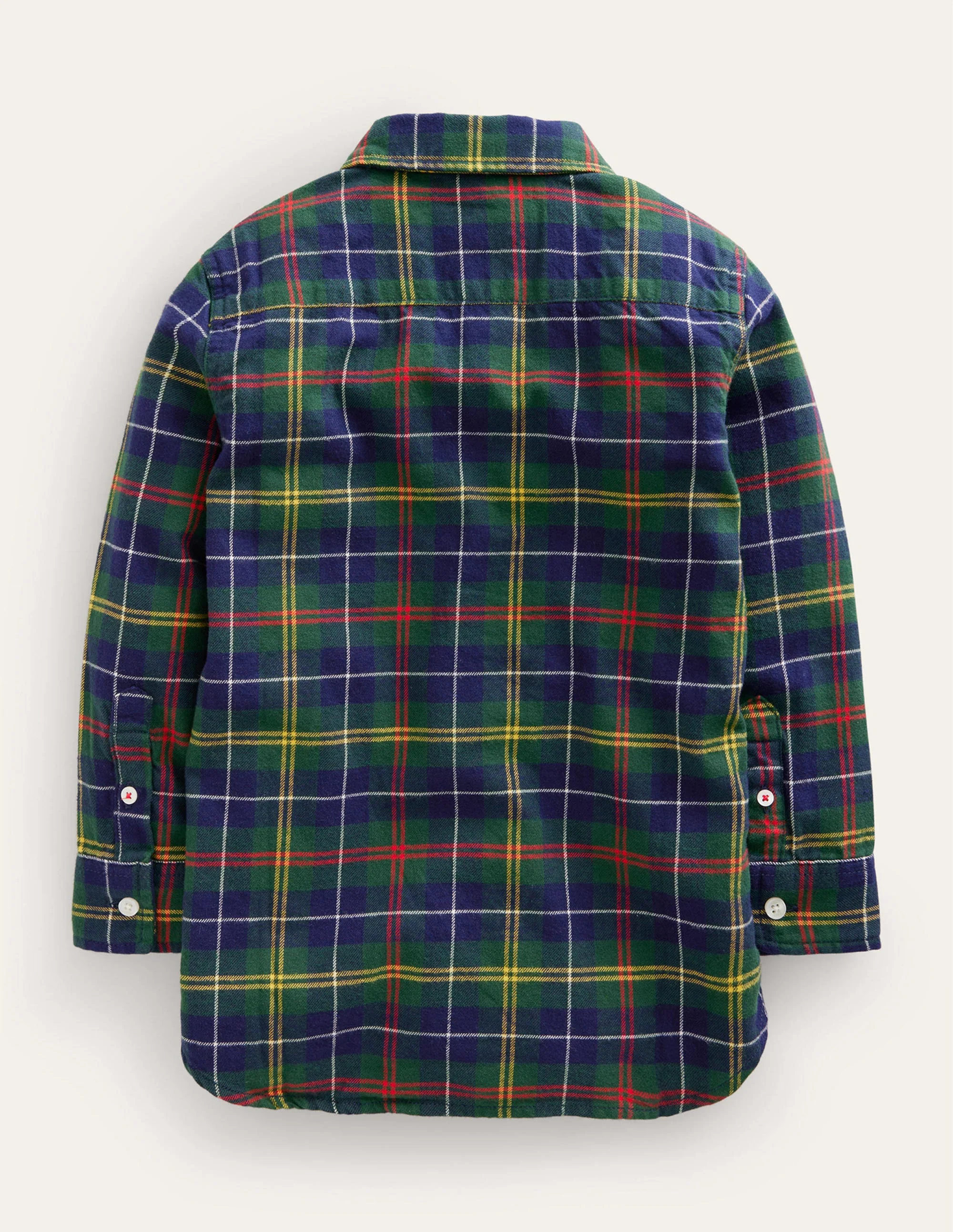 Brushed Flannel Shirt-Green / Navy / Yellow Check - Image 2