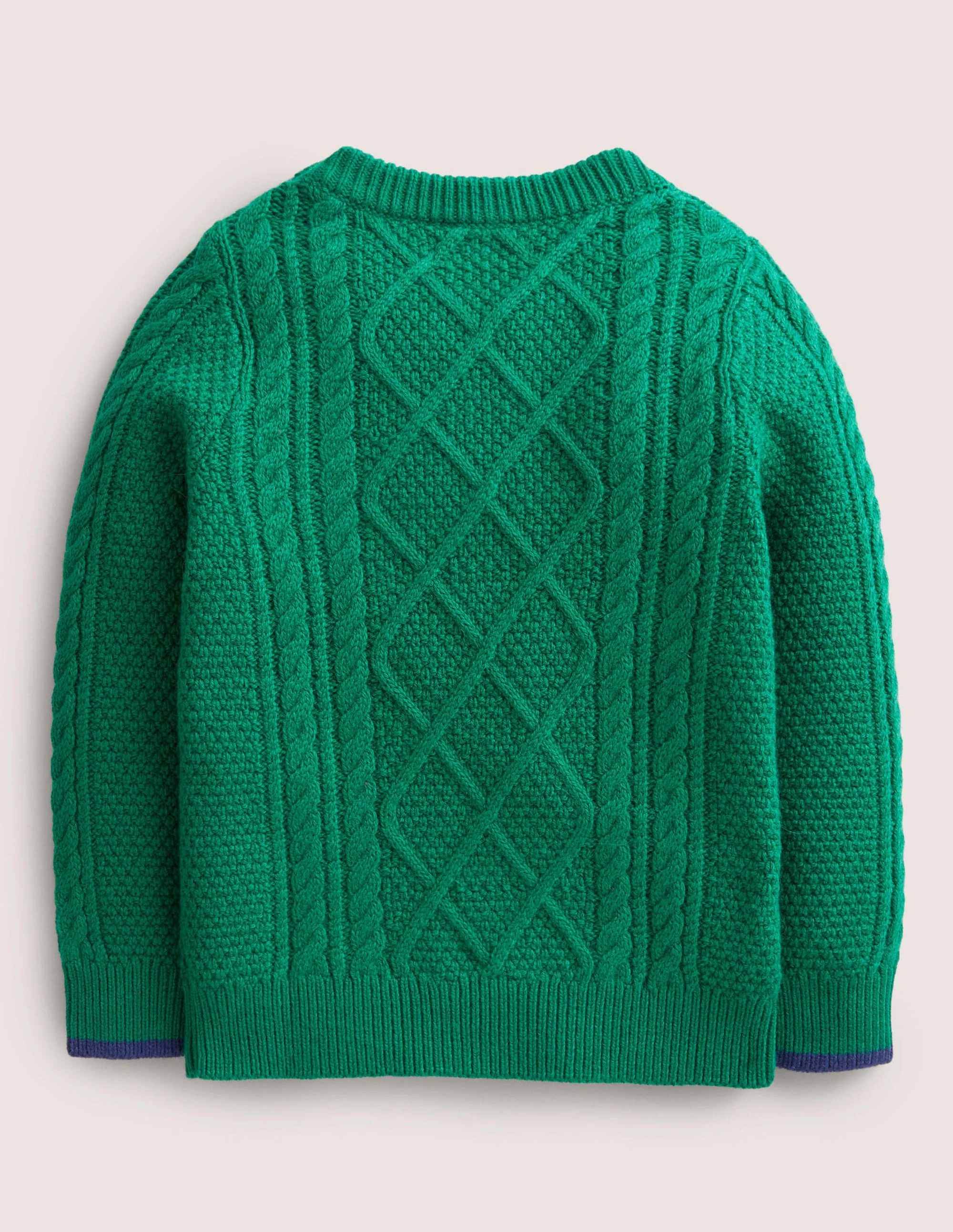 Cable Crew Sweater-Shady Glade Green - Image 2
