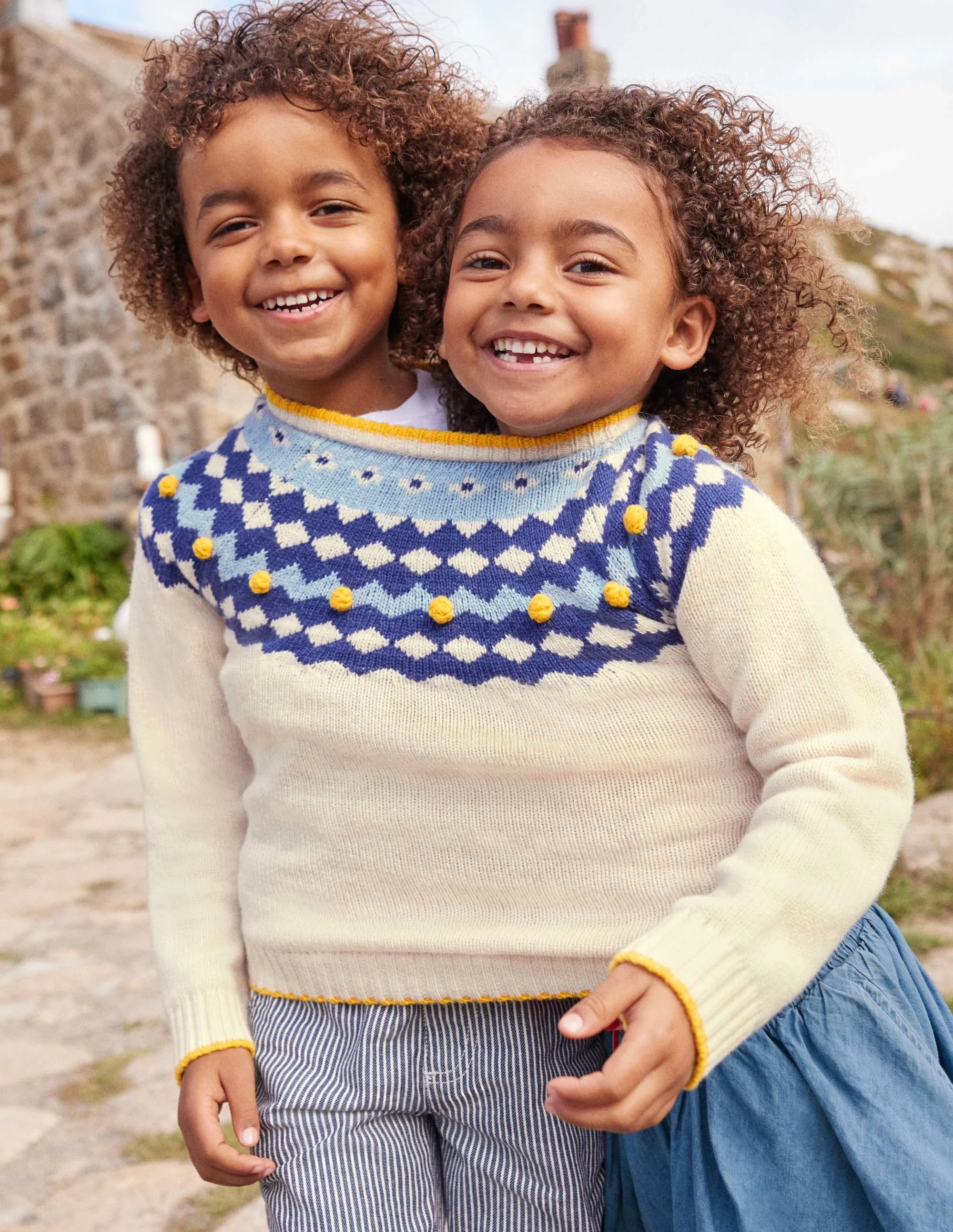 Chunky Fair Isle Crew Sweater-Ecru Marl Fair Isle - Image 6
