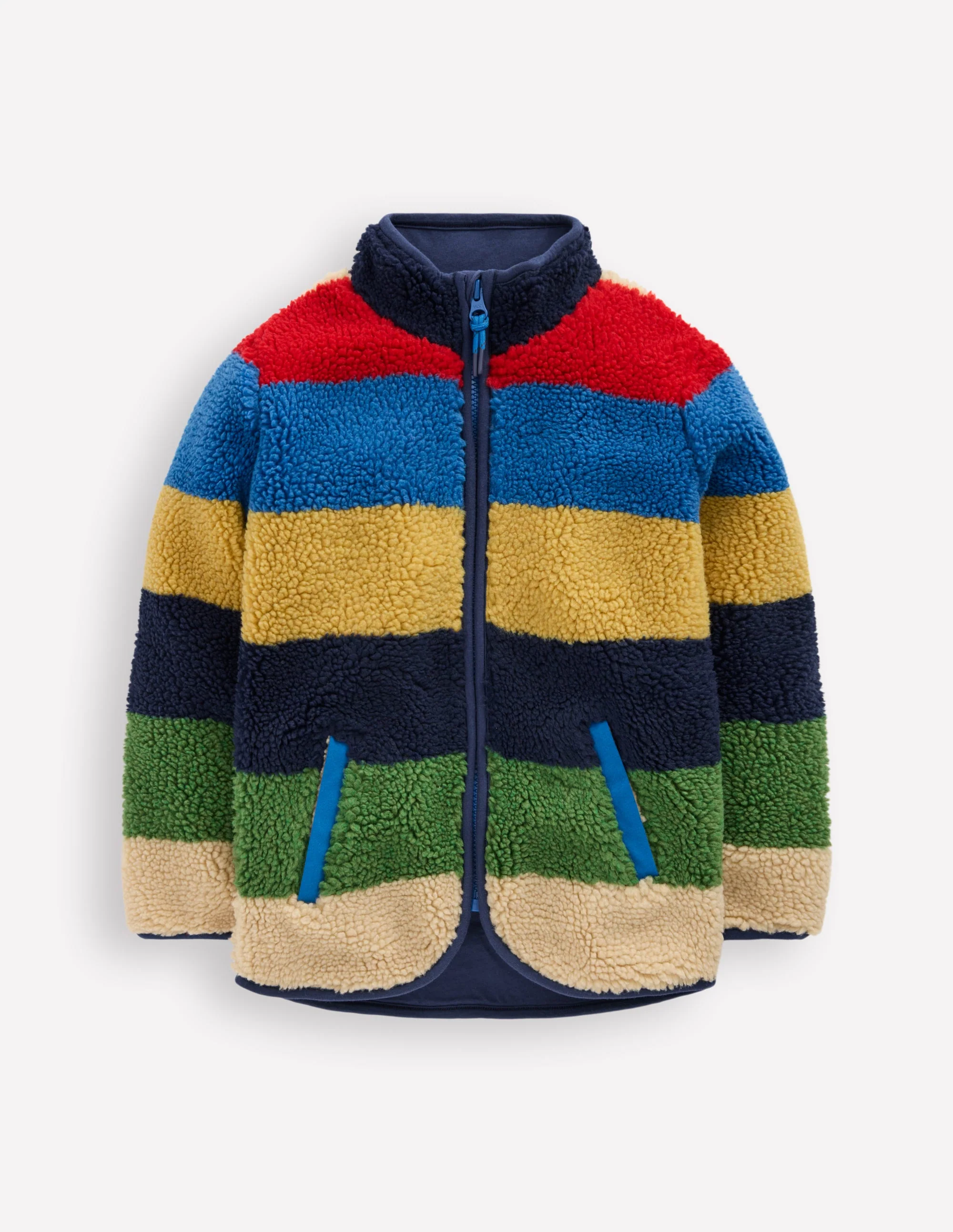 Cosy Borg Jacket-Multi Stripe
