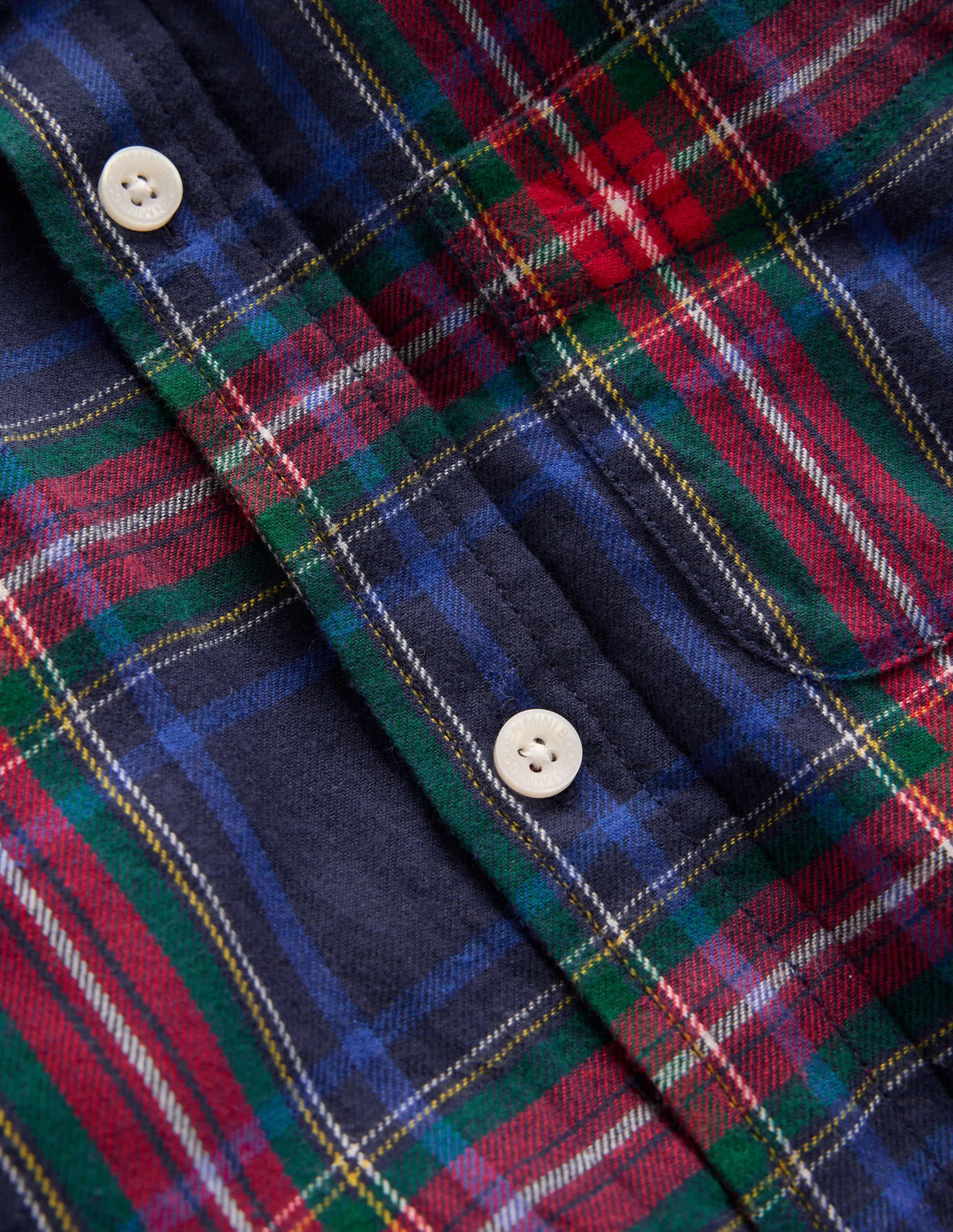 Cosy Cotton Check Shirt-Navy Check - Image 3