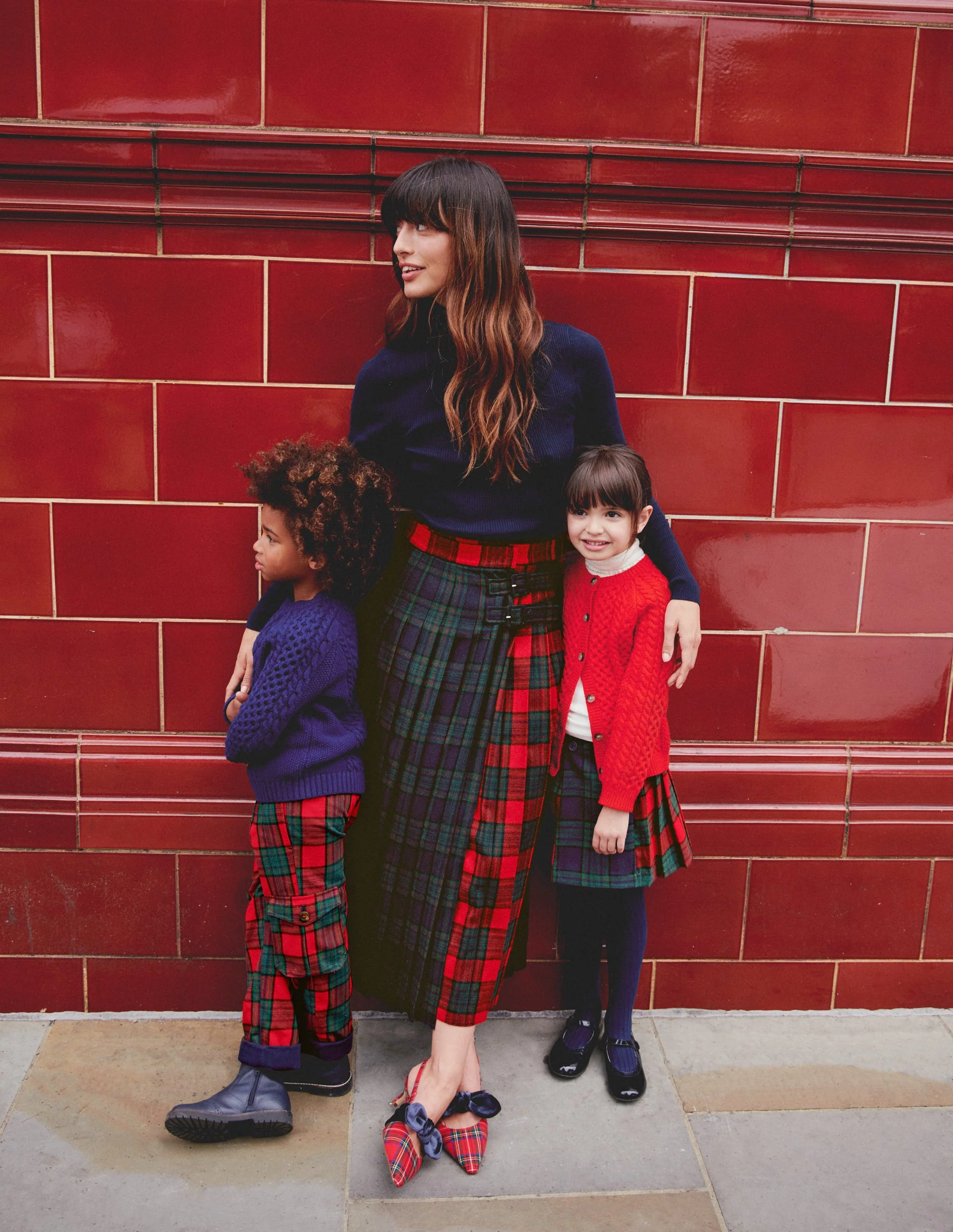 Cosy Lined Cargo Pants-Red / Green Check - Image 4