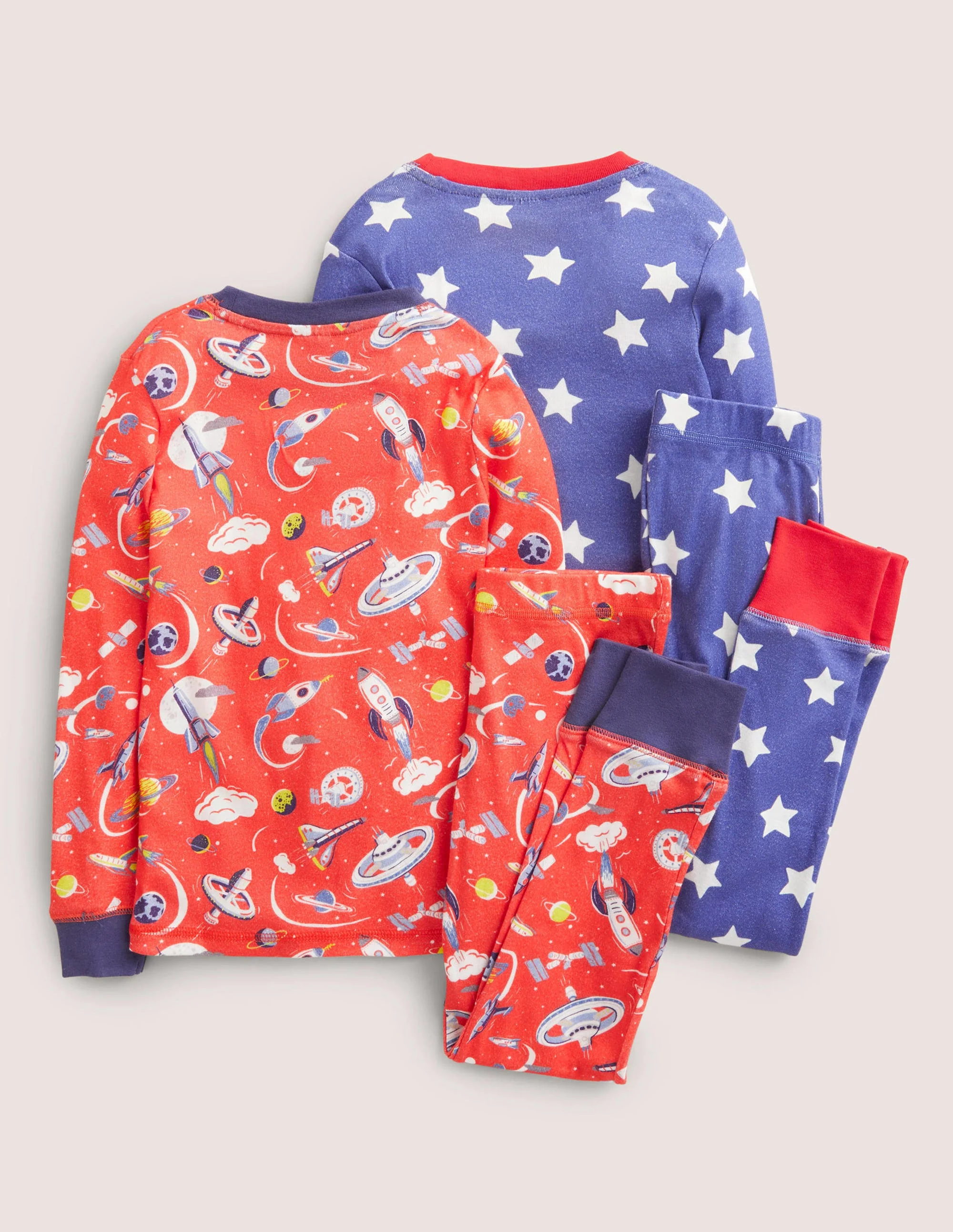 Cosy Twin Pack Long Pajamas-Cherry Tomato Space - Image 2