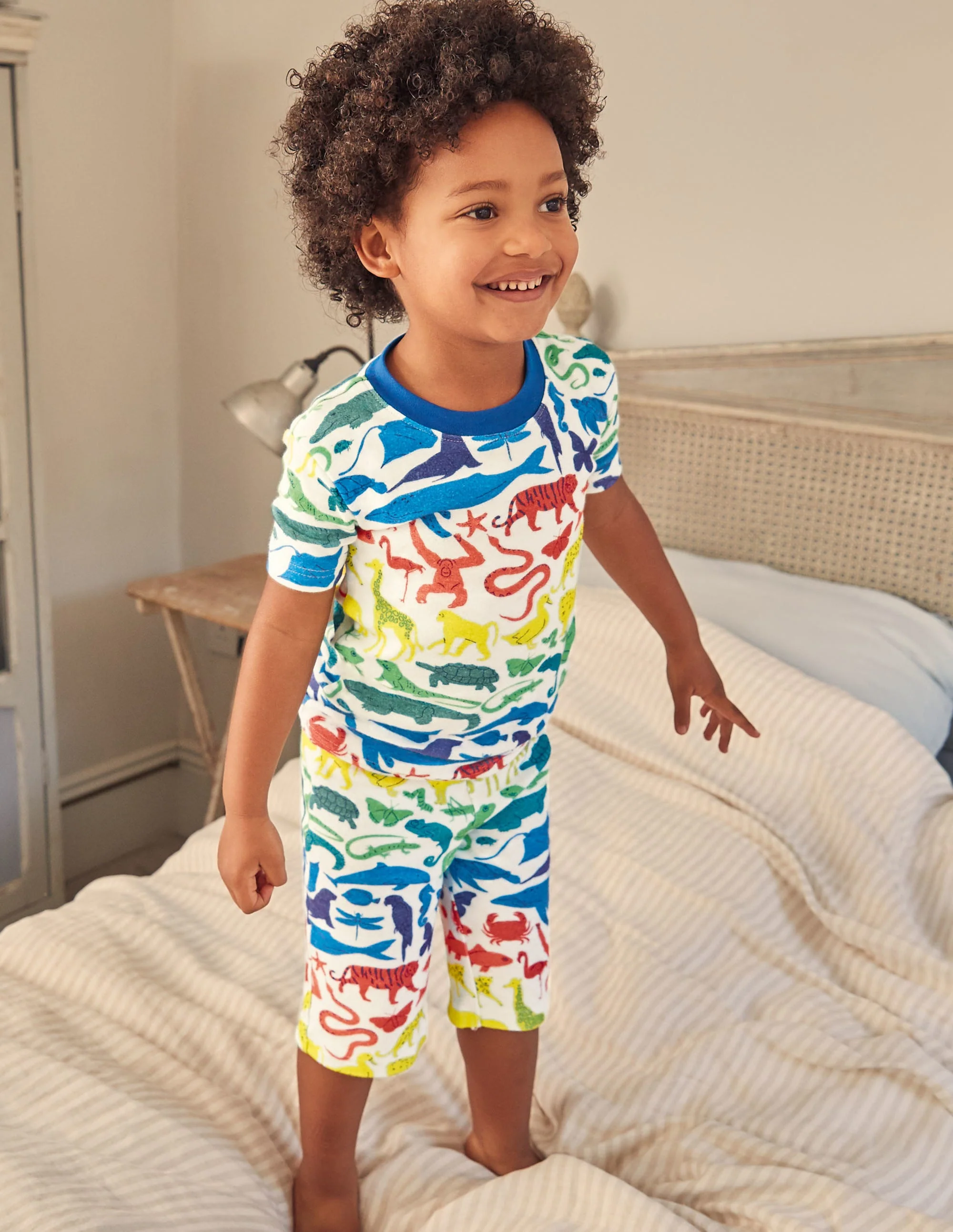 Cosy Twin Pack Short Pajamas-Ivory Rainbow Animals - Image 5