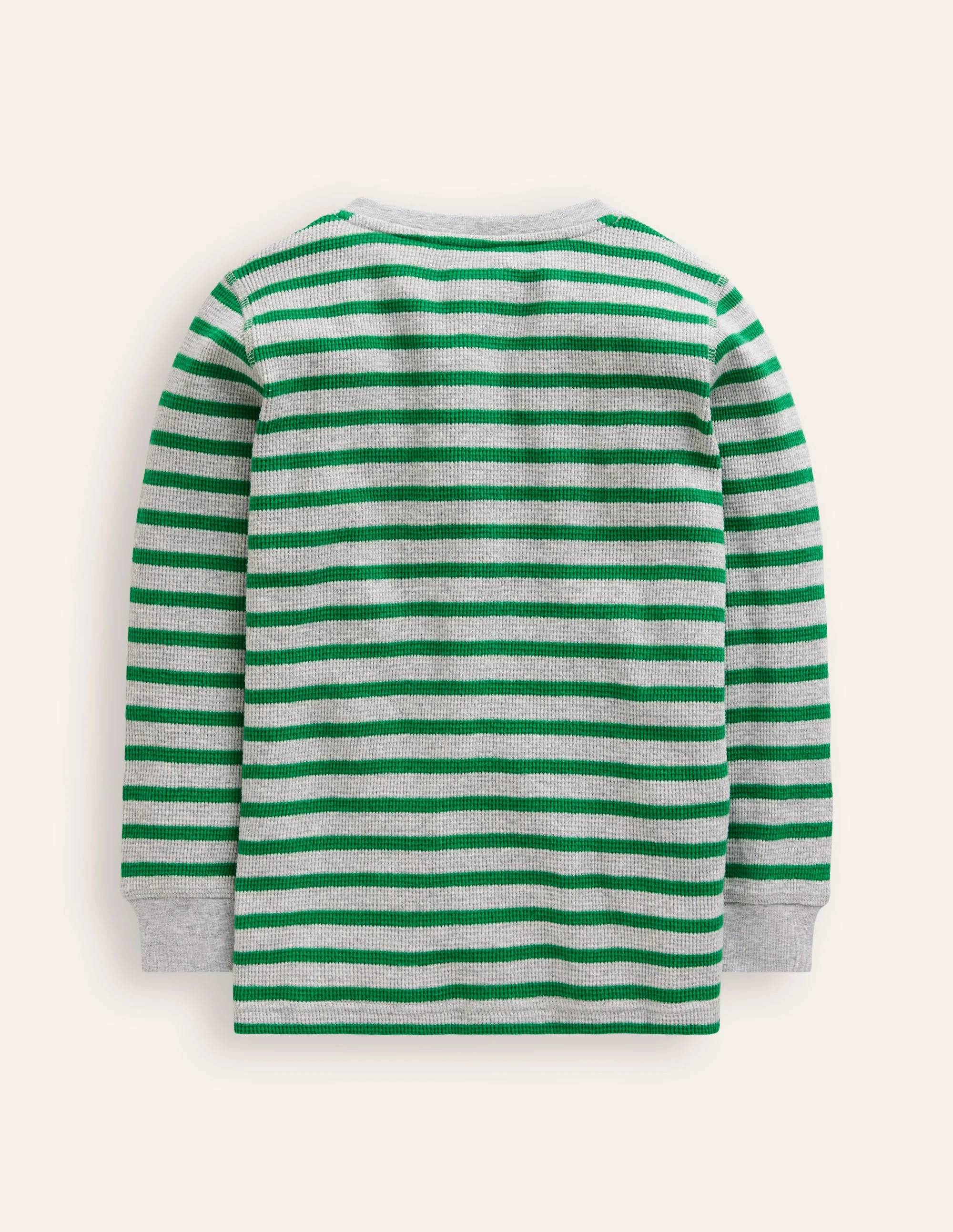Cosy Waffle Henley T-Shirt-Highland Green and Grey Marl - Image 2