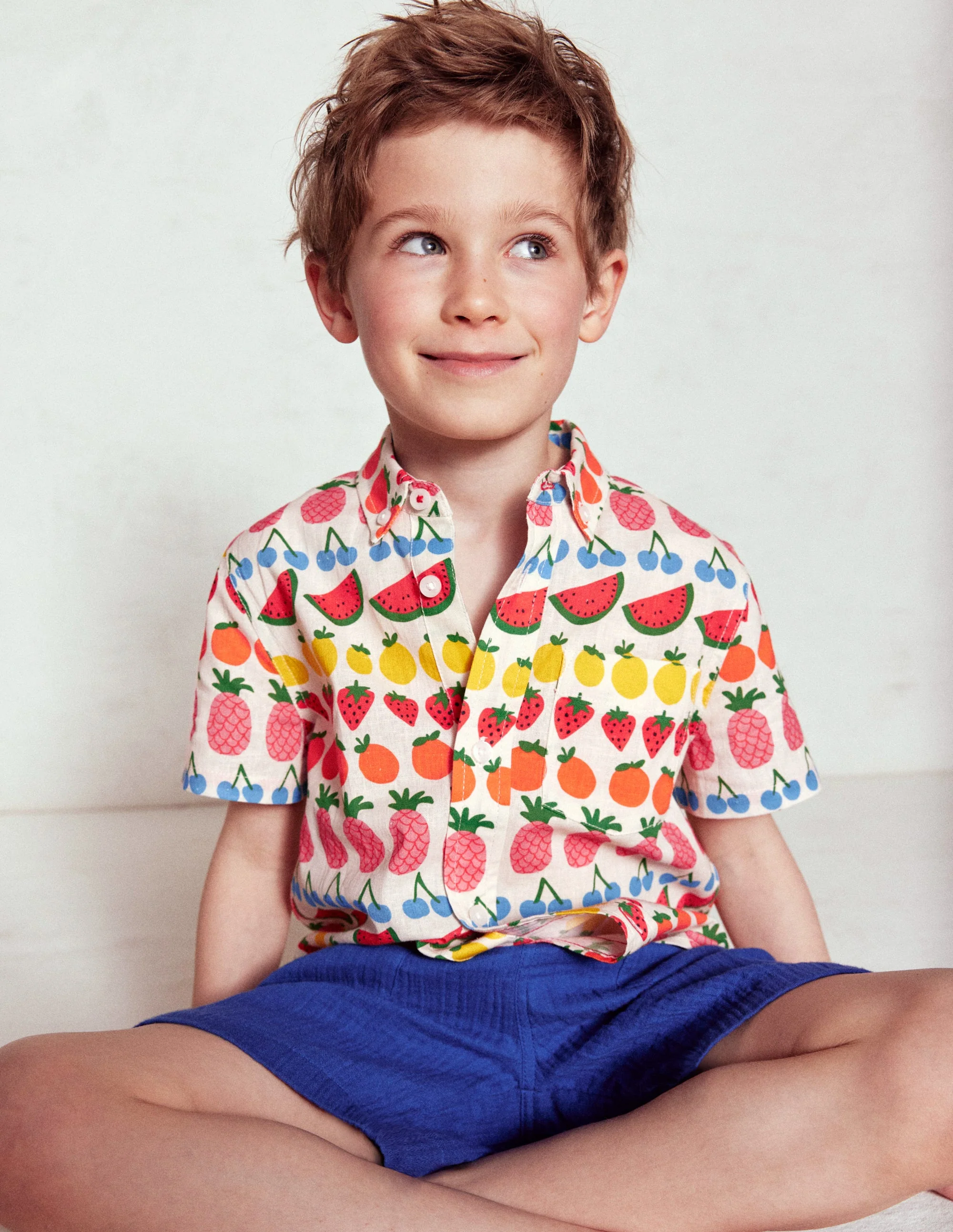Cotton Linen Shirt-Fruit Stripe - Image 7