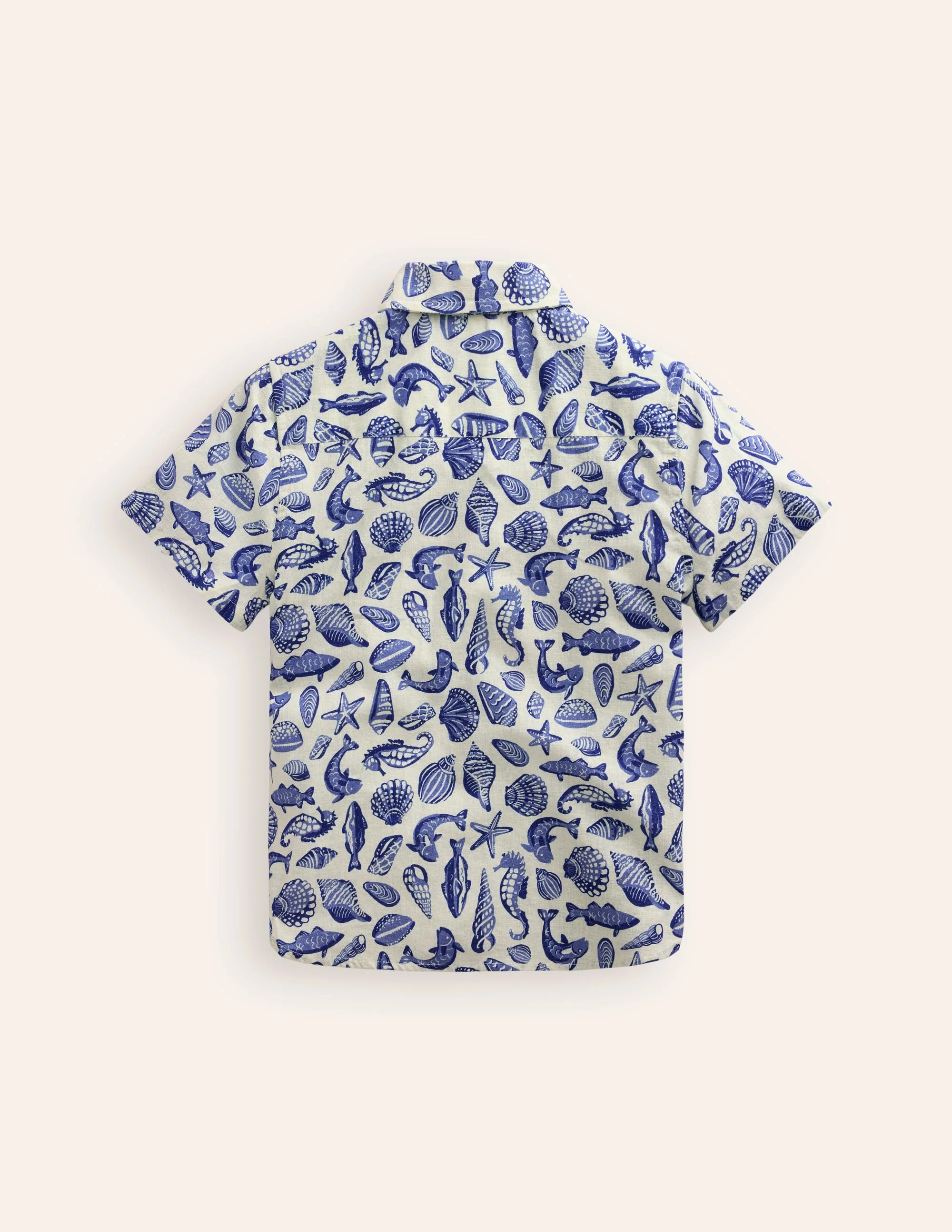 Cotton Linen Shirt-Sapphire Blue Seashore - Image 2