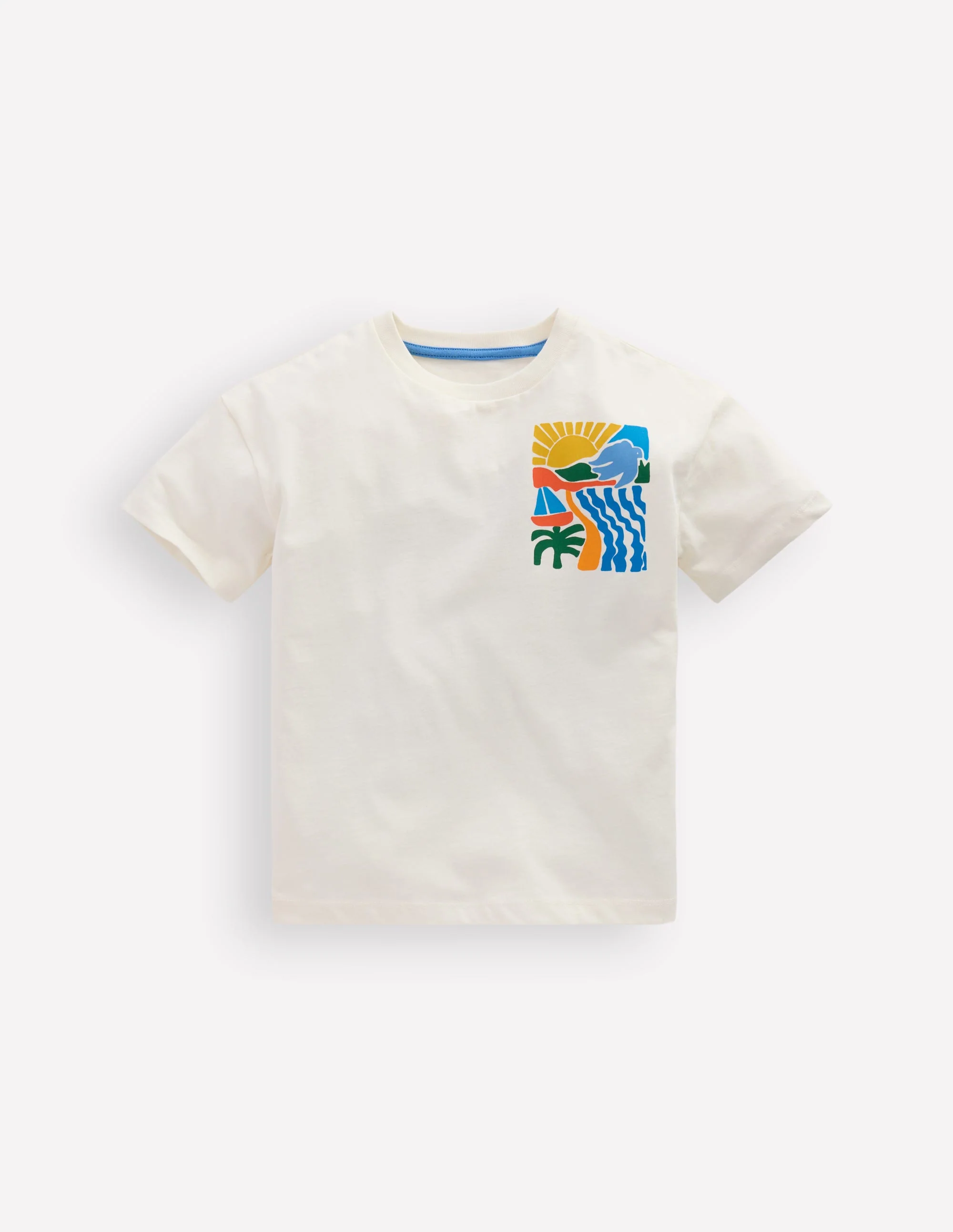 Front & Back Graphic T-shirt-Soft Ivory Sun Scape - Image 3