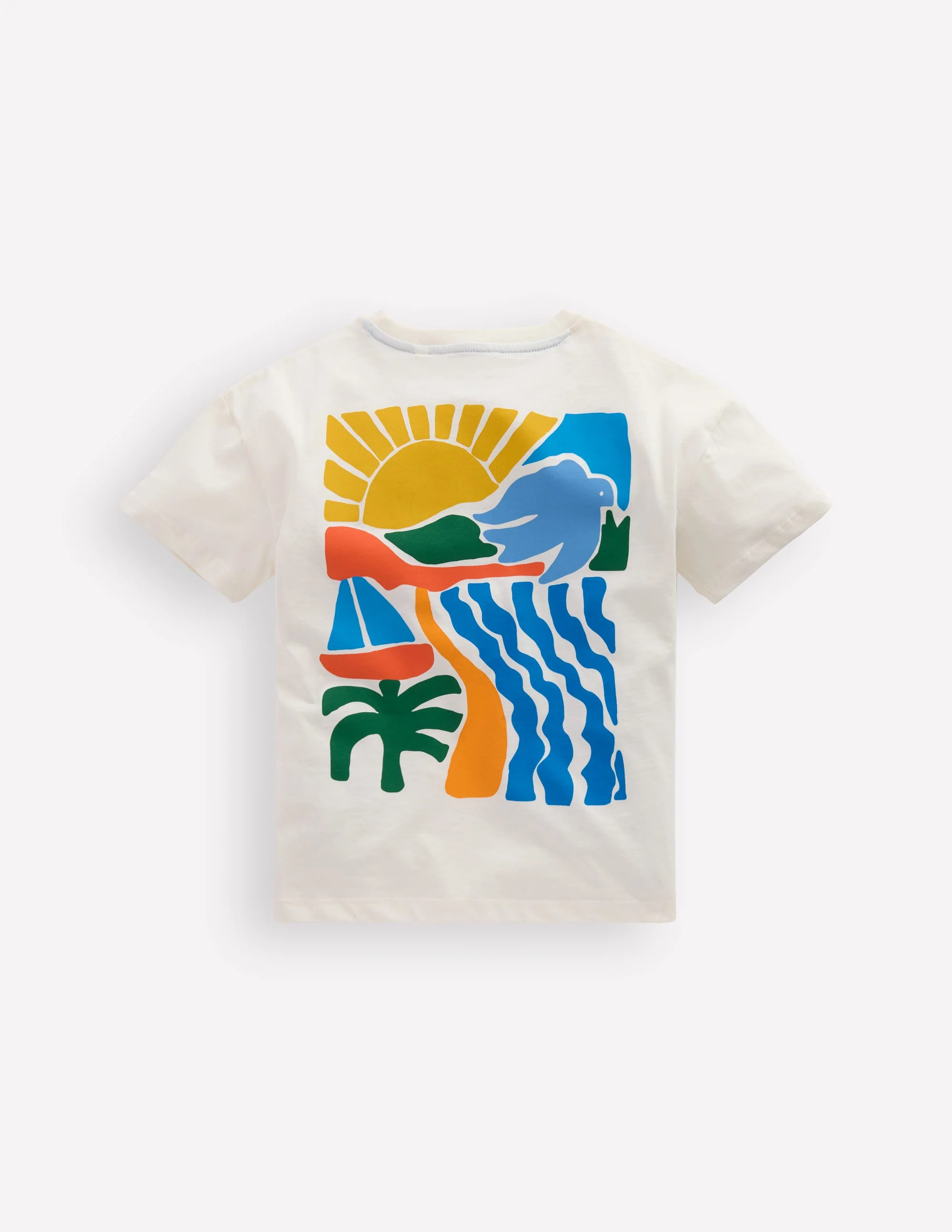 Front & Back Graphic T-shirt-Soft Ivory Sun Scape - Image 4