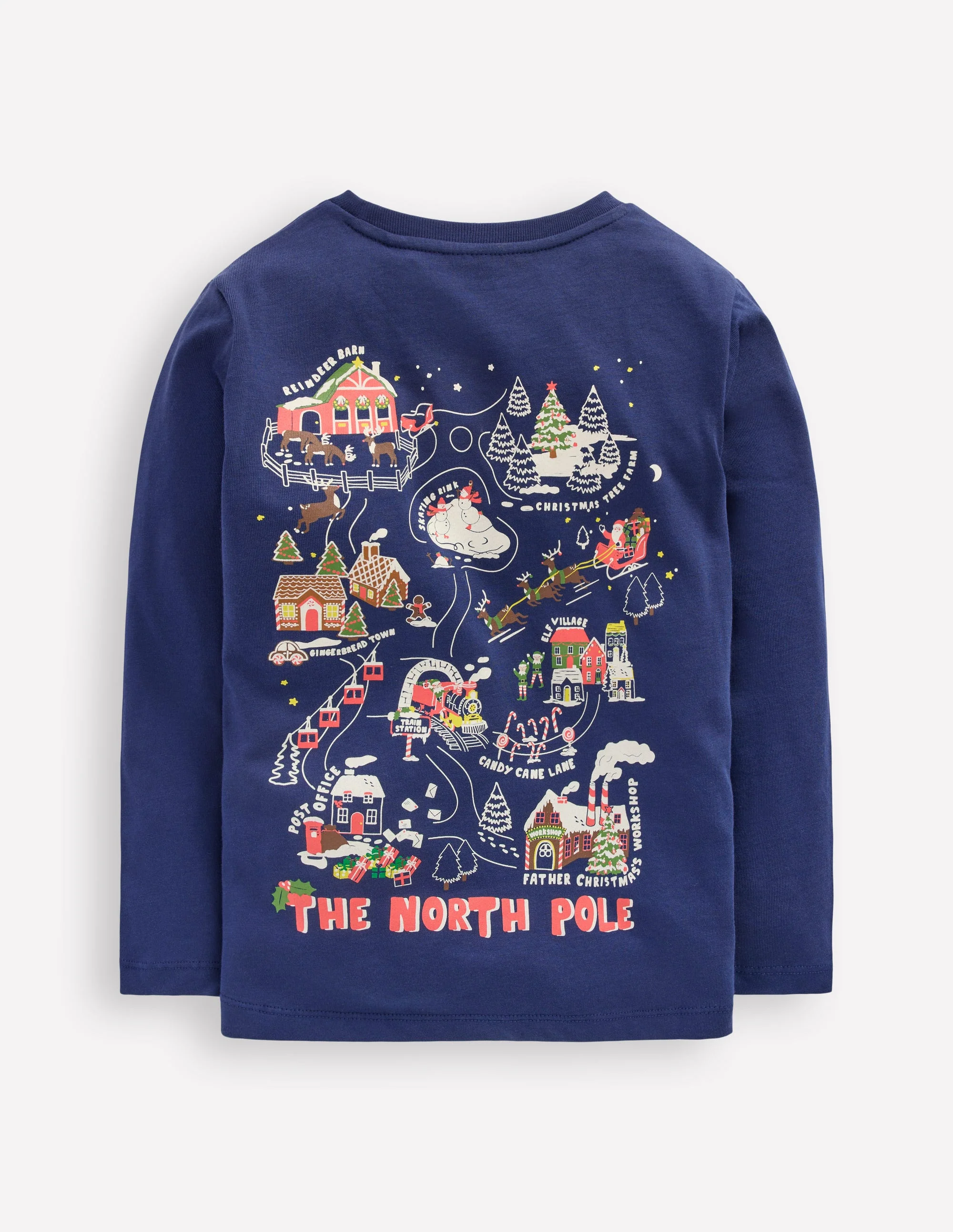 Front & Back Printed T-shirt-Twilight Blue North Pole - Image 2