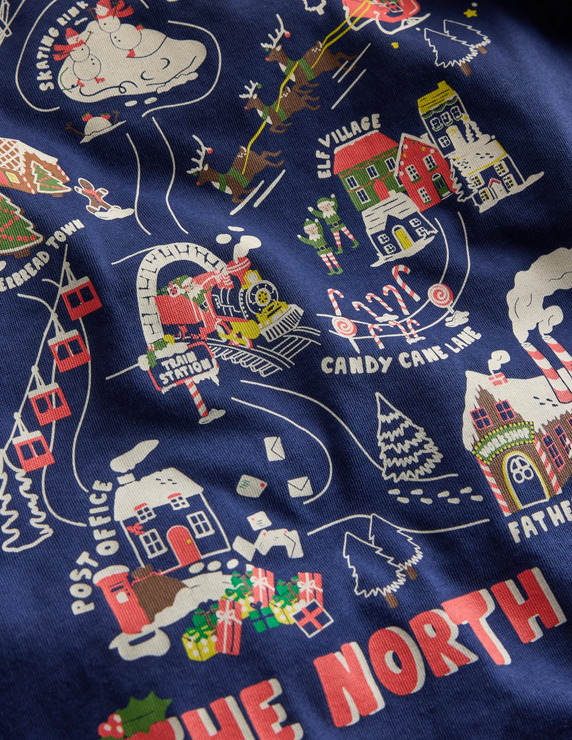 Front & Back Printed T-shirt-Twilight Blue North Pole - Image 3