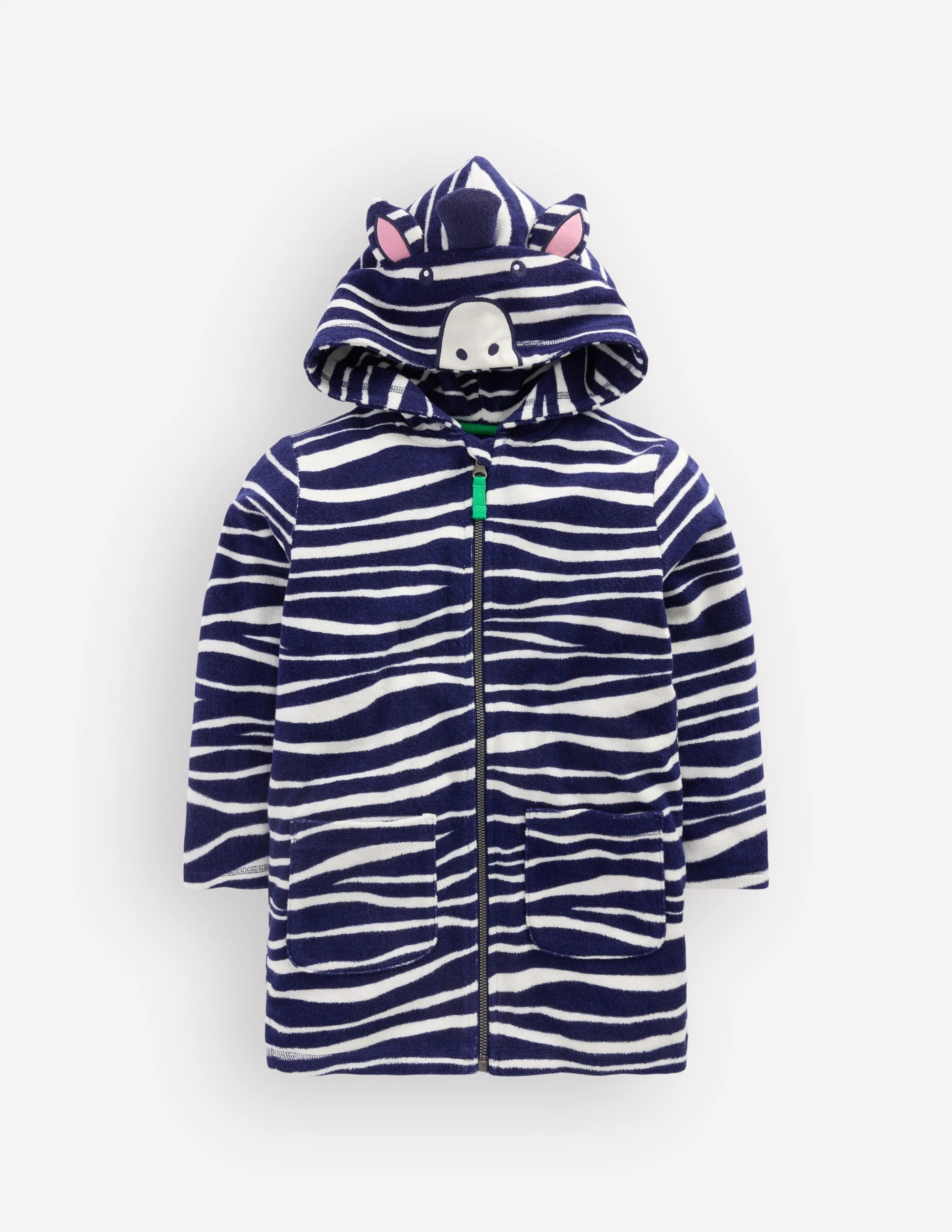 Fun Towelling Zip-up Throw On-Zebra - Image 3