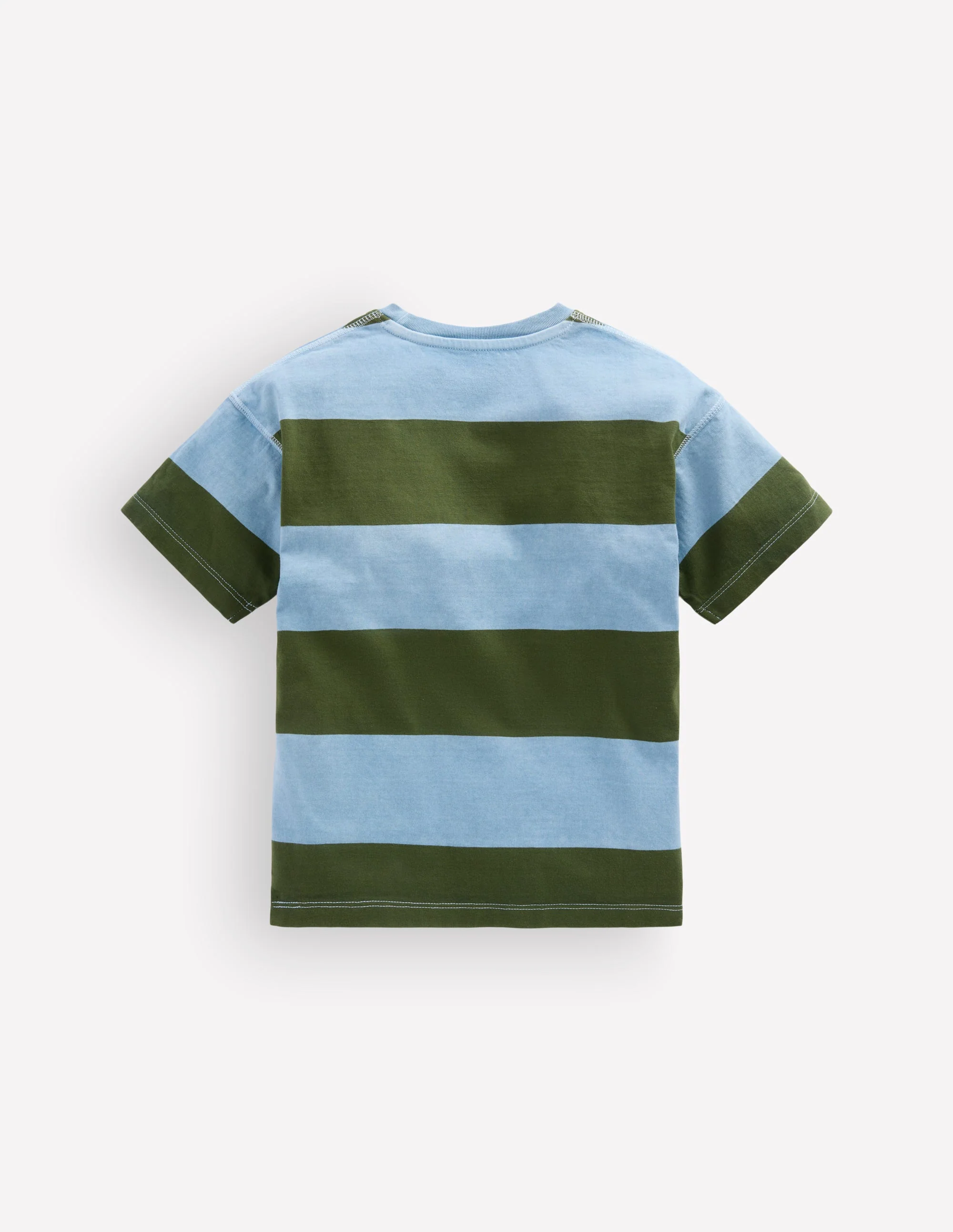 Garment Dye Relaxed T-shirt-French Blue / Brunswick Green - Image 2